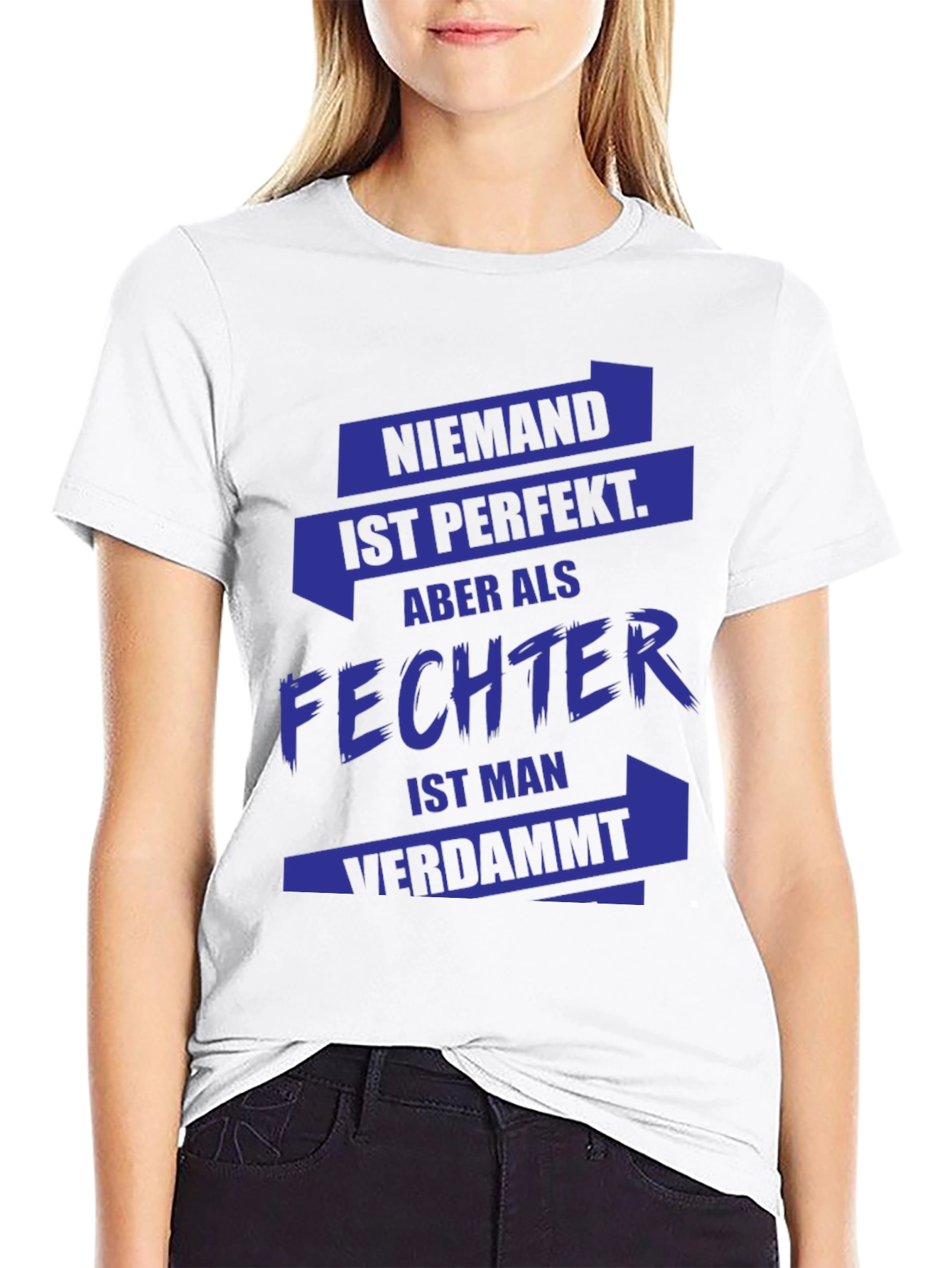 Black Funny Fencer T-Shirt - German Text view 9