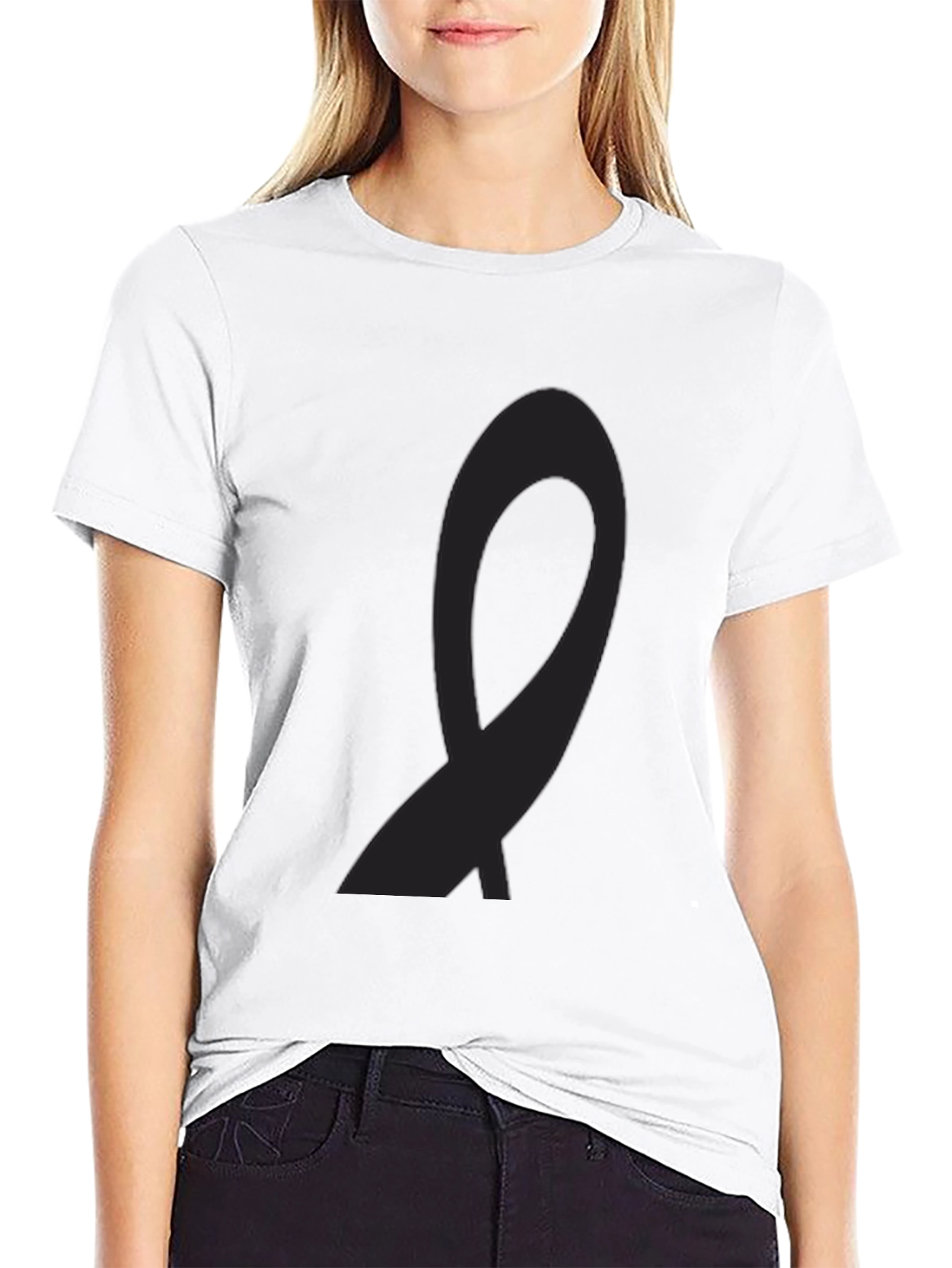 Black Black Ribbon Graphic Tee view 9