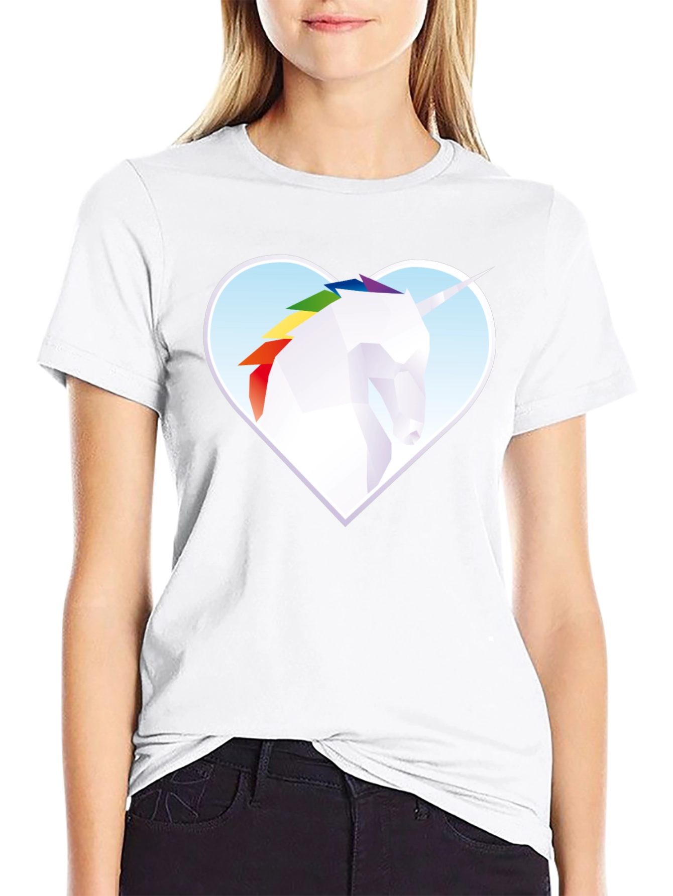 Unicorn Heart Graphic Tee - Modern Geometric Design - 9