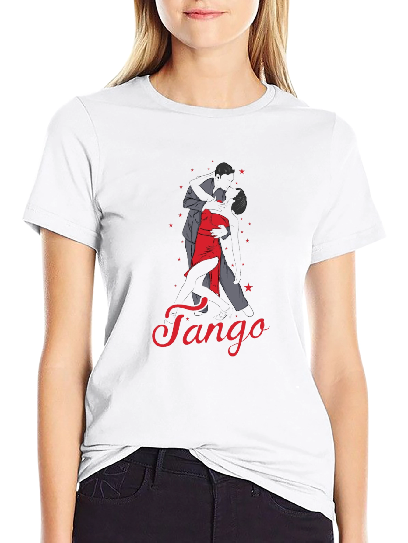 Black Tango Dance Graphic Tee - Stylish Black T-Shirt view 9