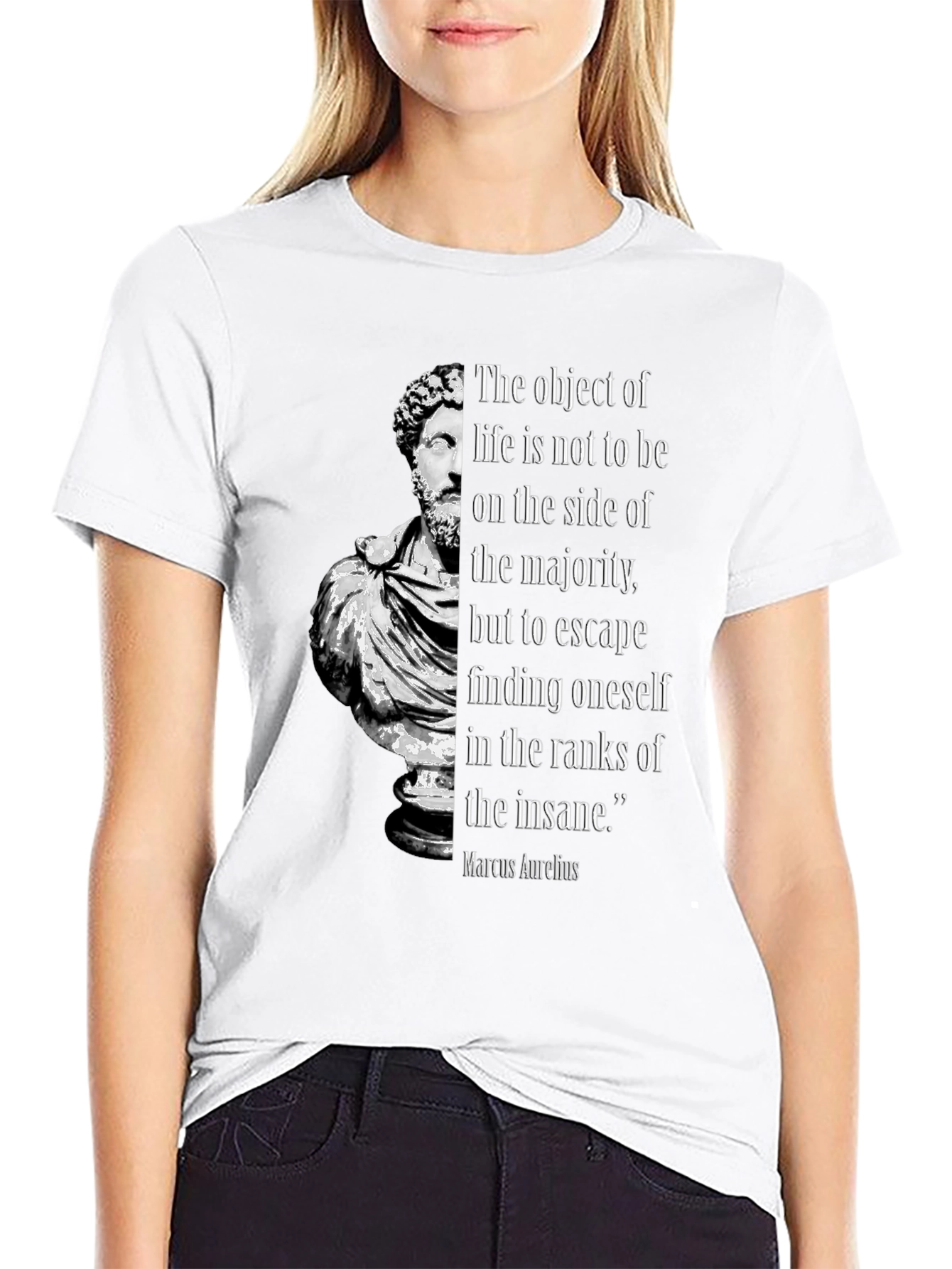 Black Marcus Aurelius Philosophy T-Shirt - Stoic Quote view 9