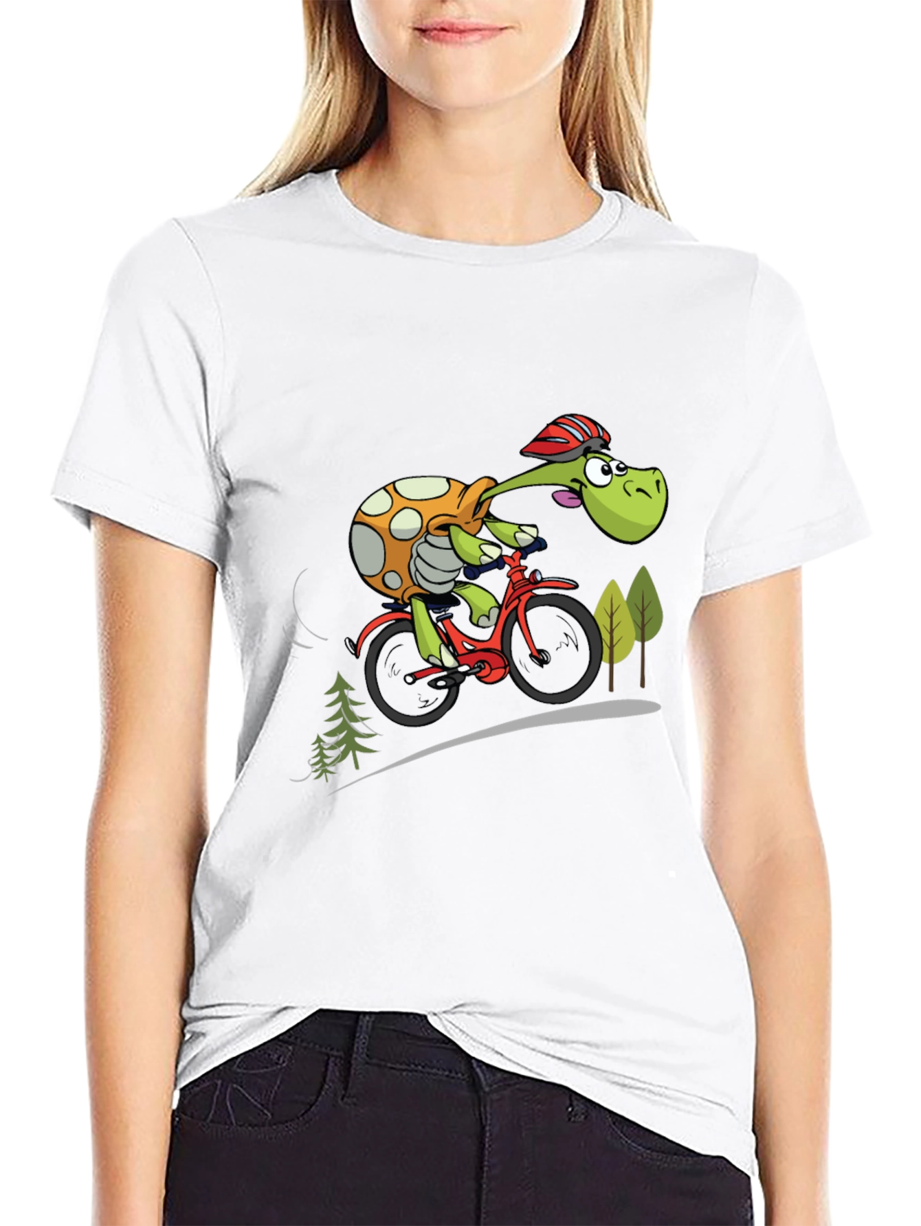 Black Turtle Cyclist Graphic T-Shirt view 9