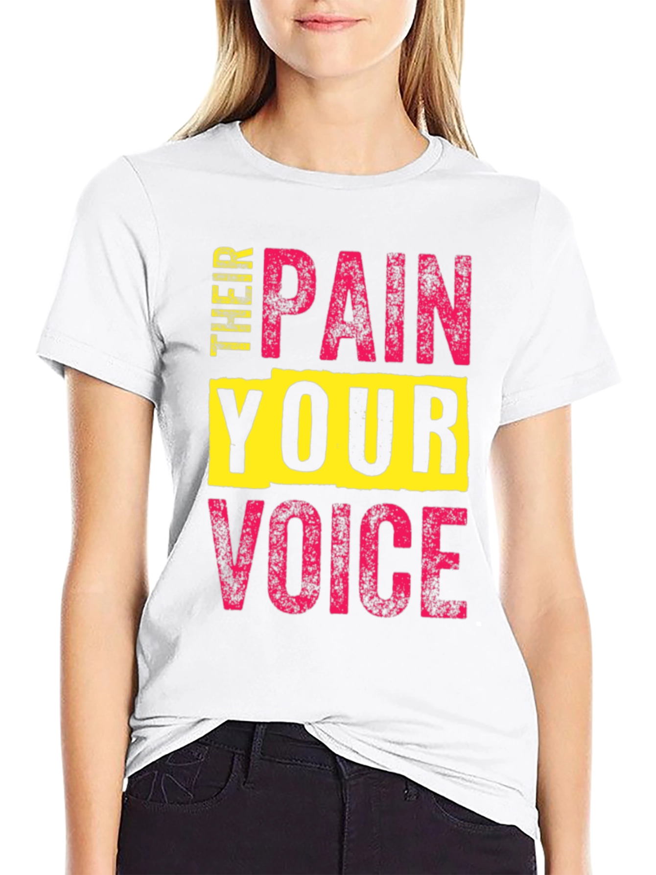 Black Pain Your Voice T-Shirt - Bold Statement Tee view 9
