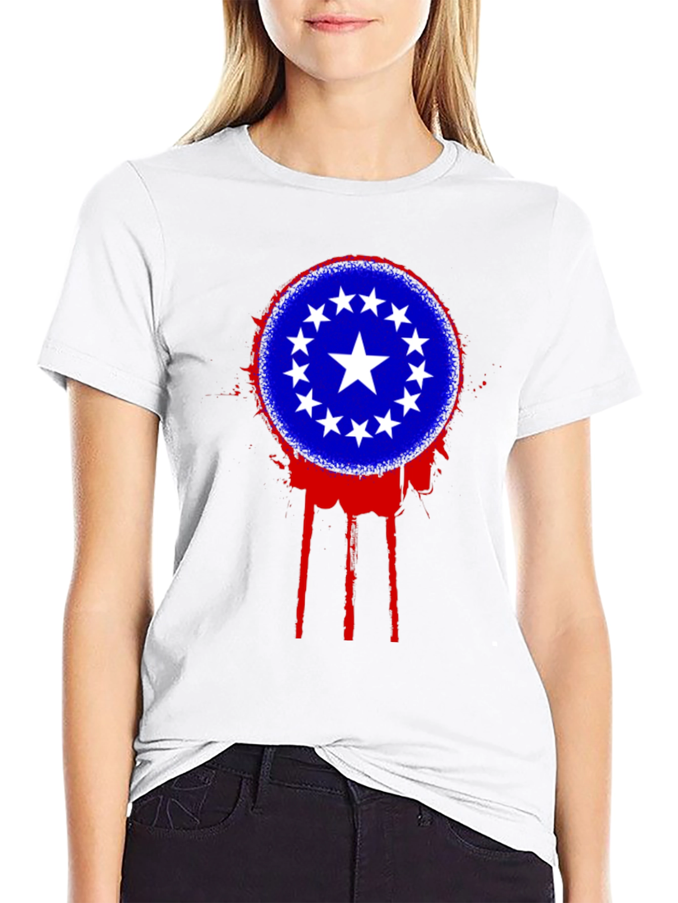 Black Stars Circle T-Shirt - Black view 9