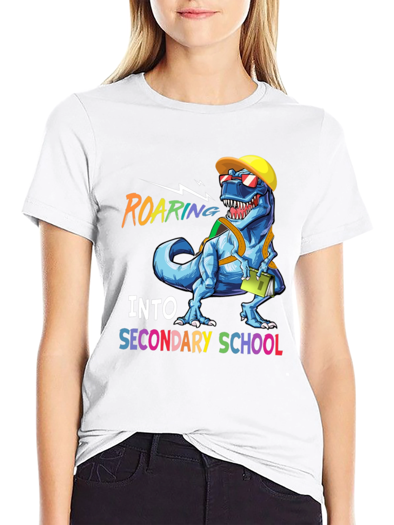 Black Roaring Into Secondary School T-Shirt view 9