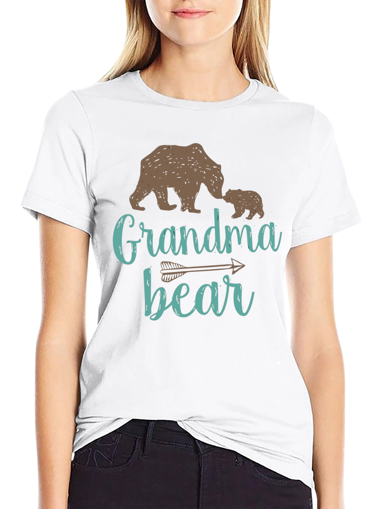 Black Grandma Bear Graphic T-Shirt view 9