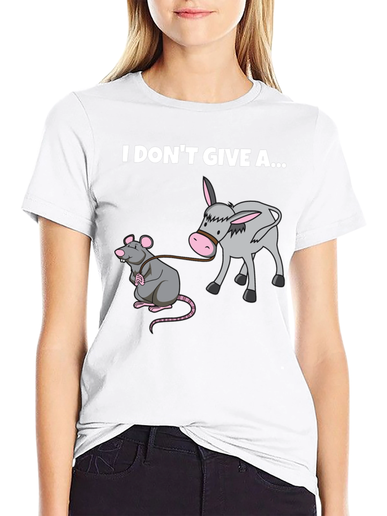 Black I Don't Give a Rat's Donkey T-Shirt view 9