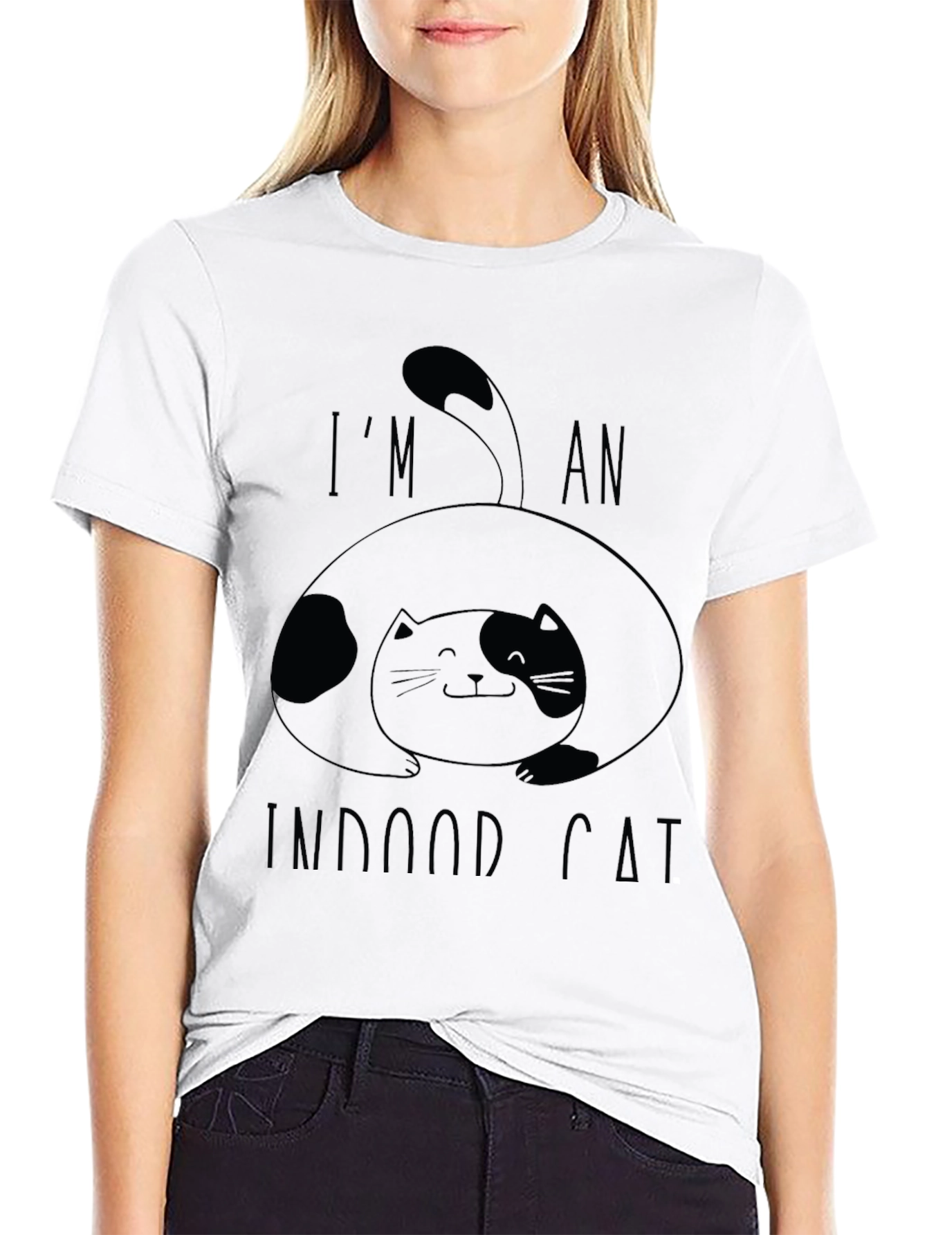 Black Indoor Cat T-Shirt - Black - Unisex view 9