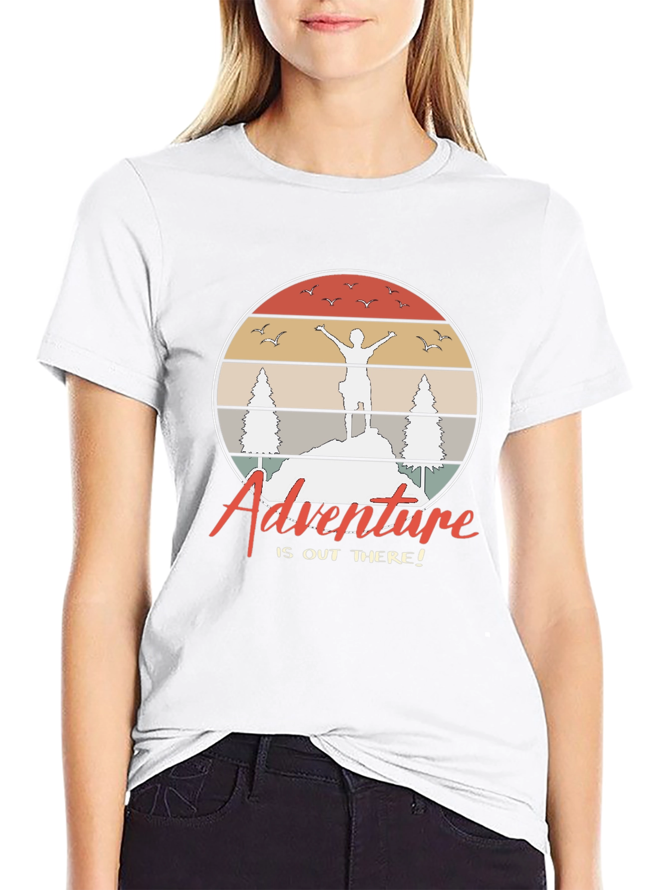 Black Adventure Awaits Graphic T-Shirt view 9