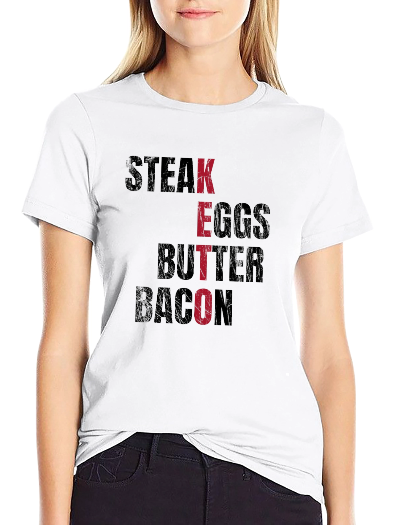 KETO Diet Foods T-Shirt - Steak, Eggs, Butter, Bacon - 9