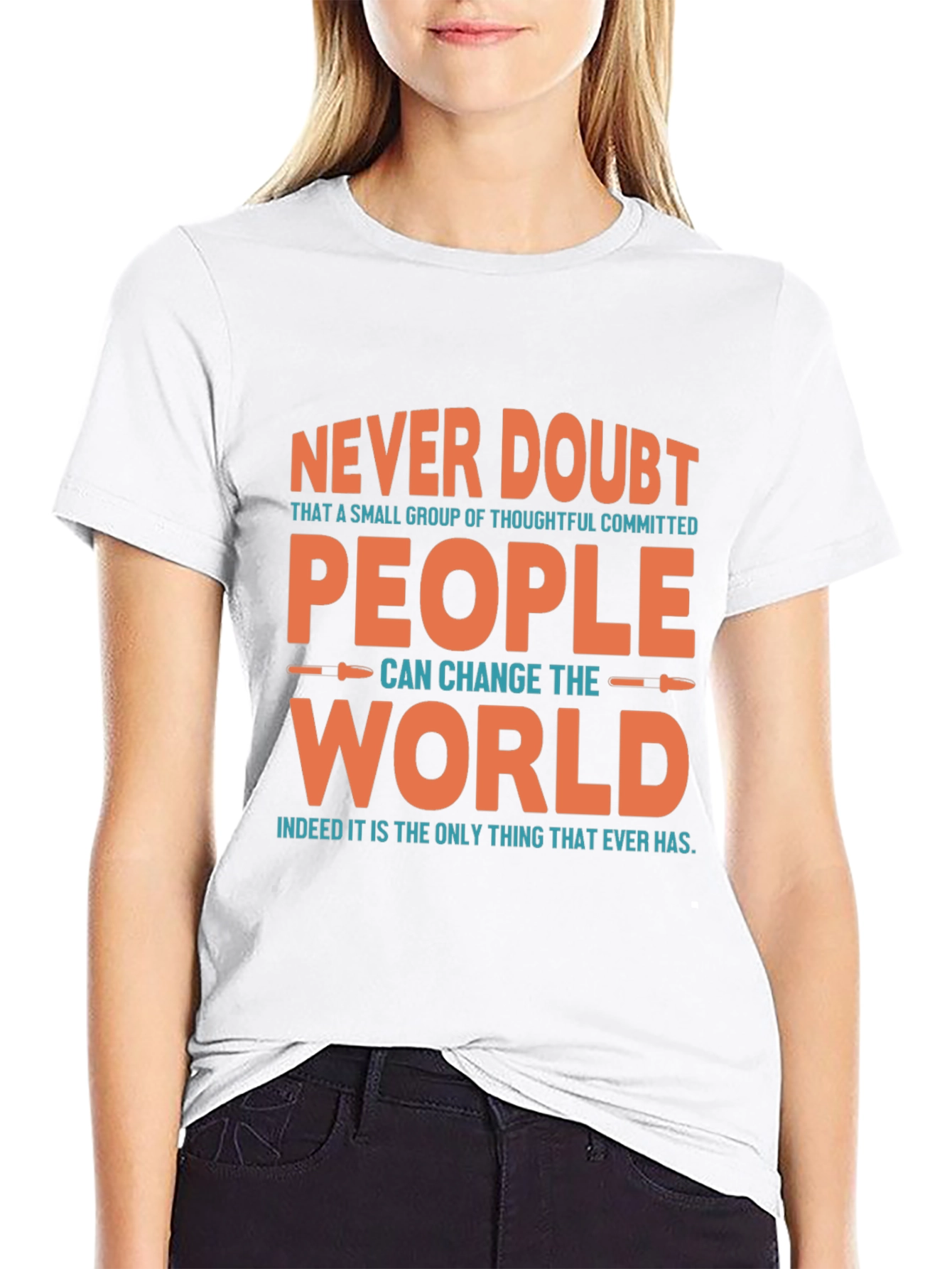 Black Never Doubt People T-Shirt - Inspirational Graphic Tee view 9