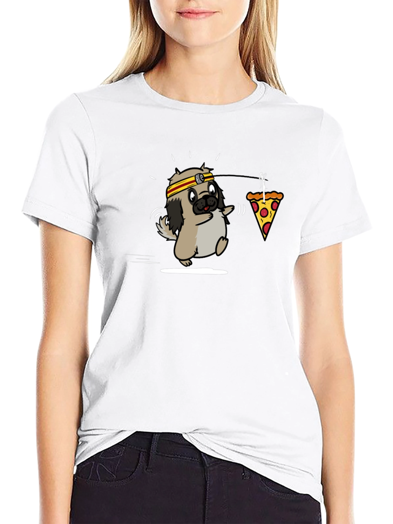 Black Pug Pizza T-Shirt: Funny Graphic Tee for Dog Lovers view 9