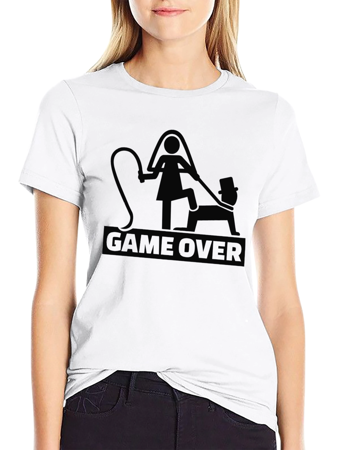 Black Game Over Funny T-Shirt view 9