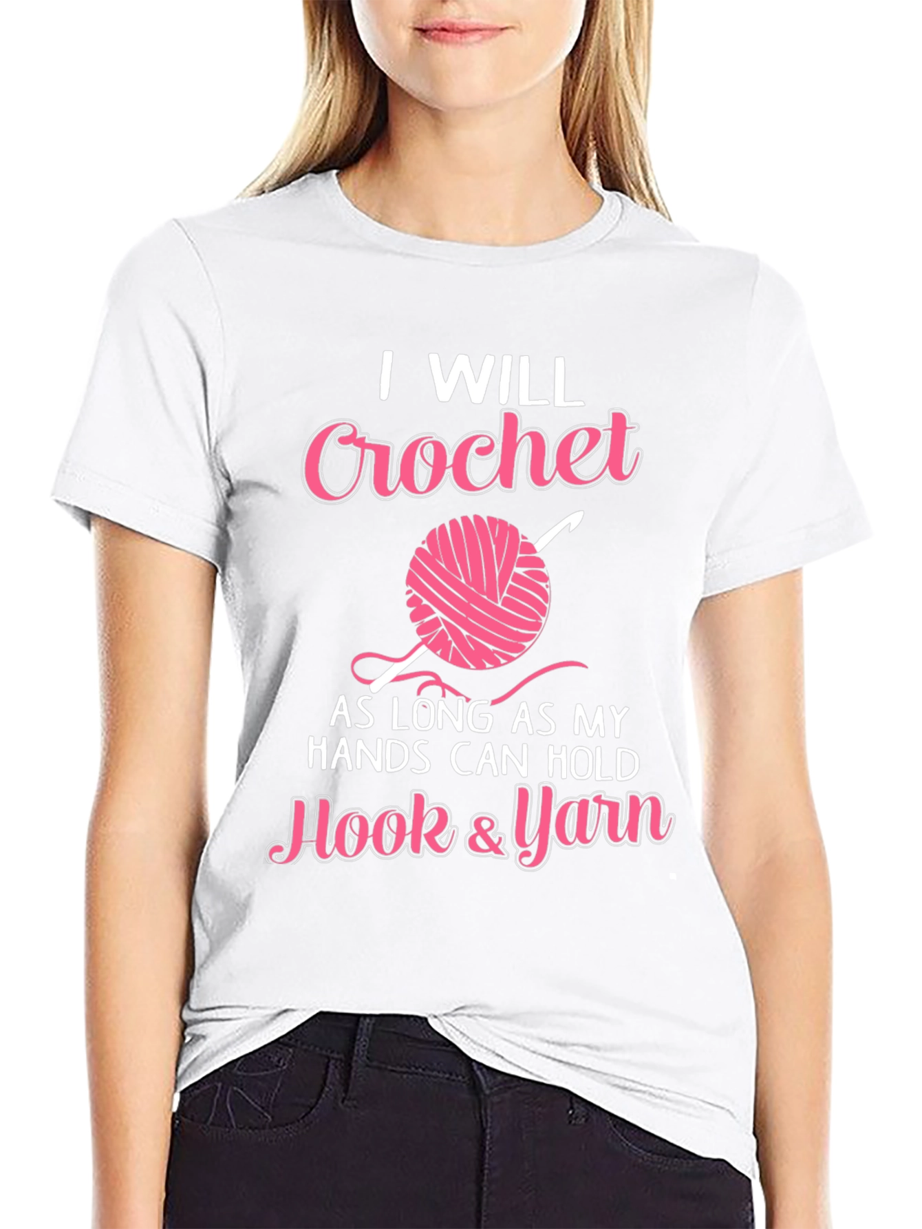 Black Crochet Lover T-Shirt - Hook & Yarn Design view 9