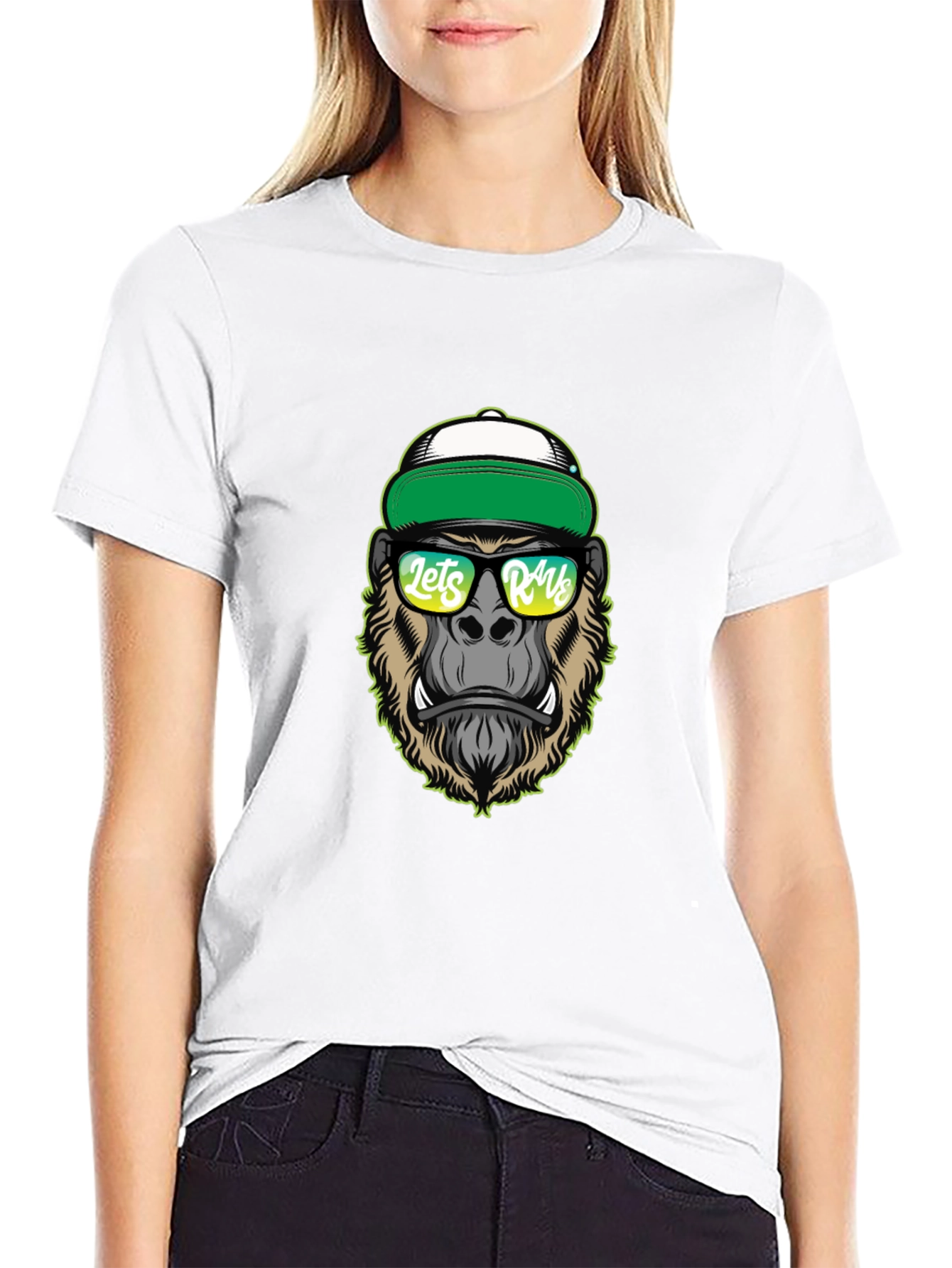 Black Cool Gorilla Graphic Tee - Lets Rage T-Shirt view 9