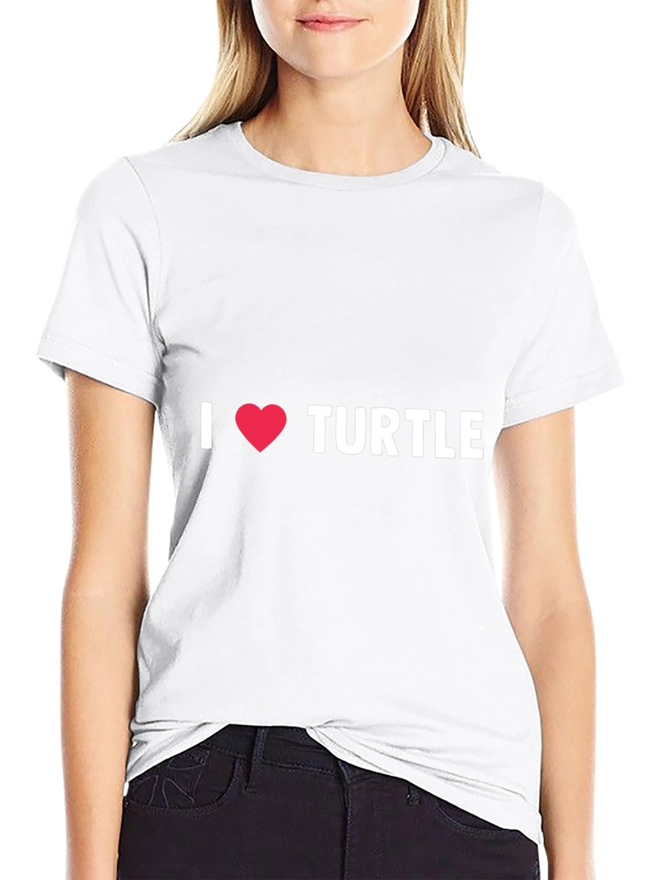 Black I Love Turtles T-Shirt - Black Cotton view 9