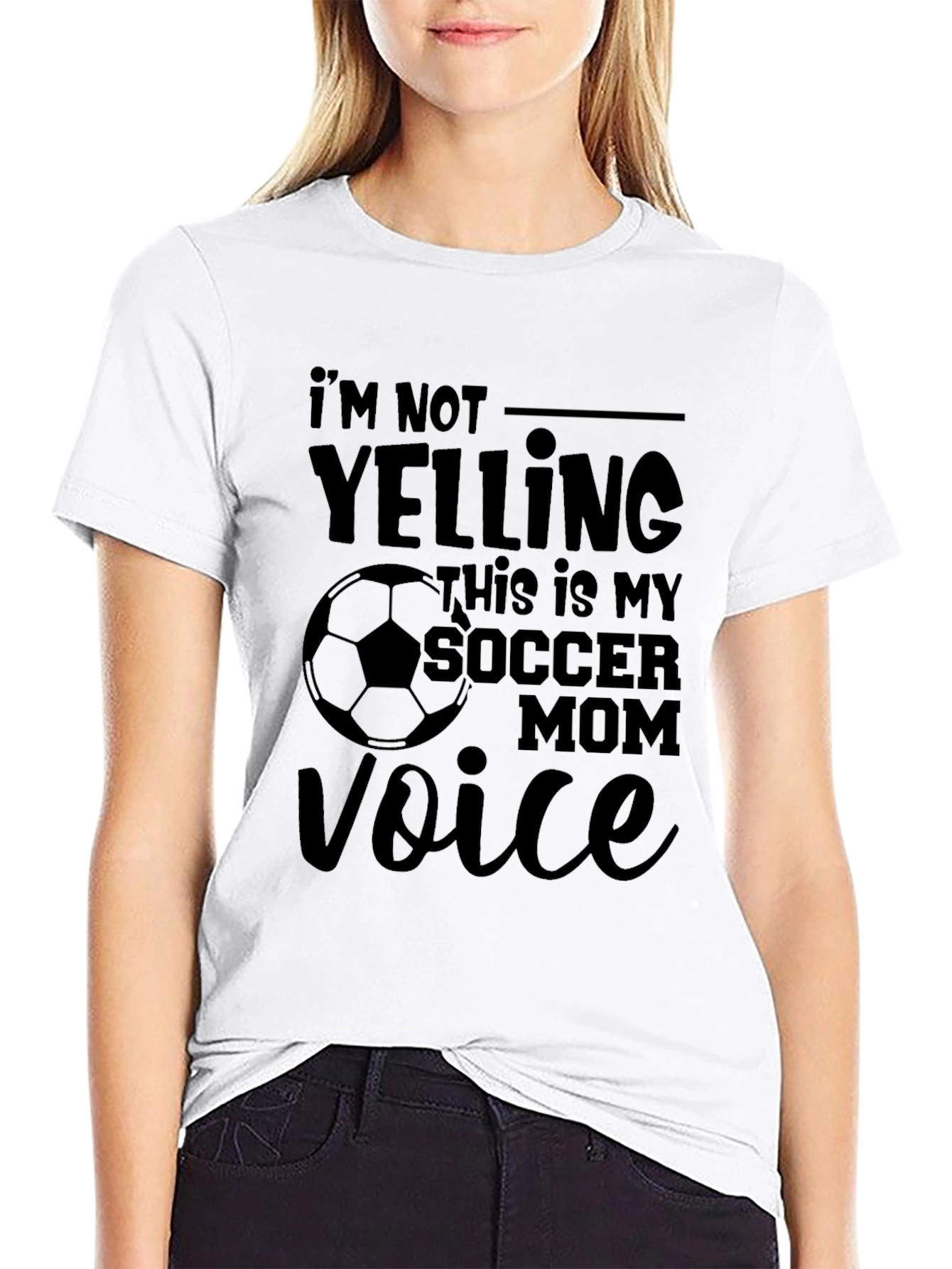 Black Soccer Mom Voice T-Shirt - Funny Gift view 9