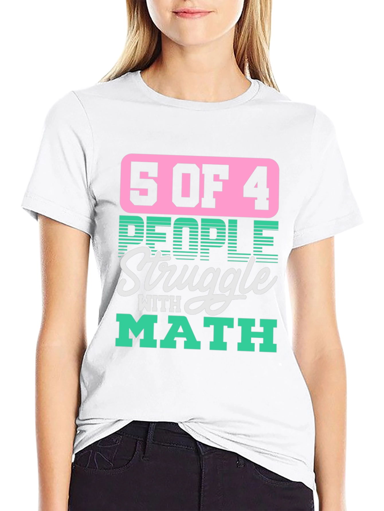 Black Funny Math T-Shirt - 5 of 4 People Struggle view 9