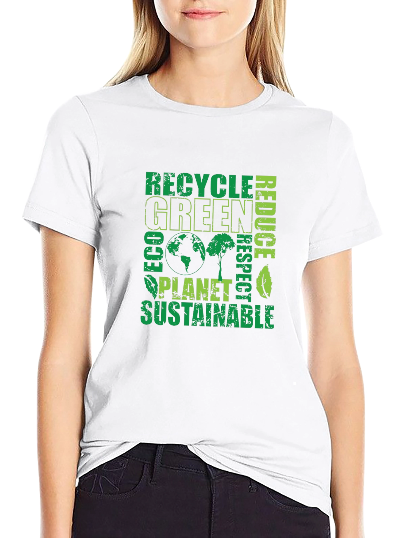 Black Eco-Friendly Green Planet T-Shirt view 9