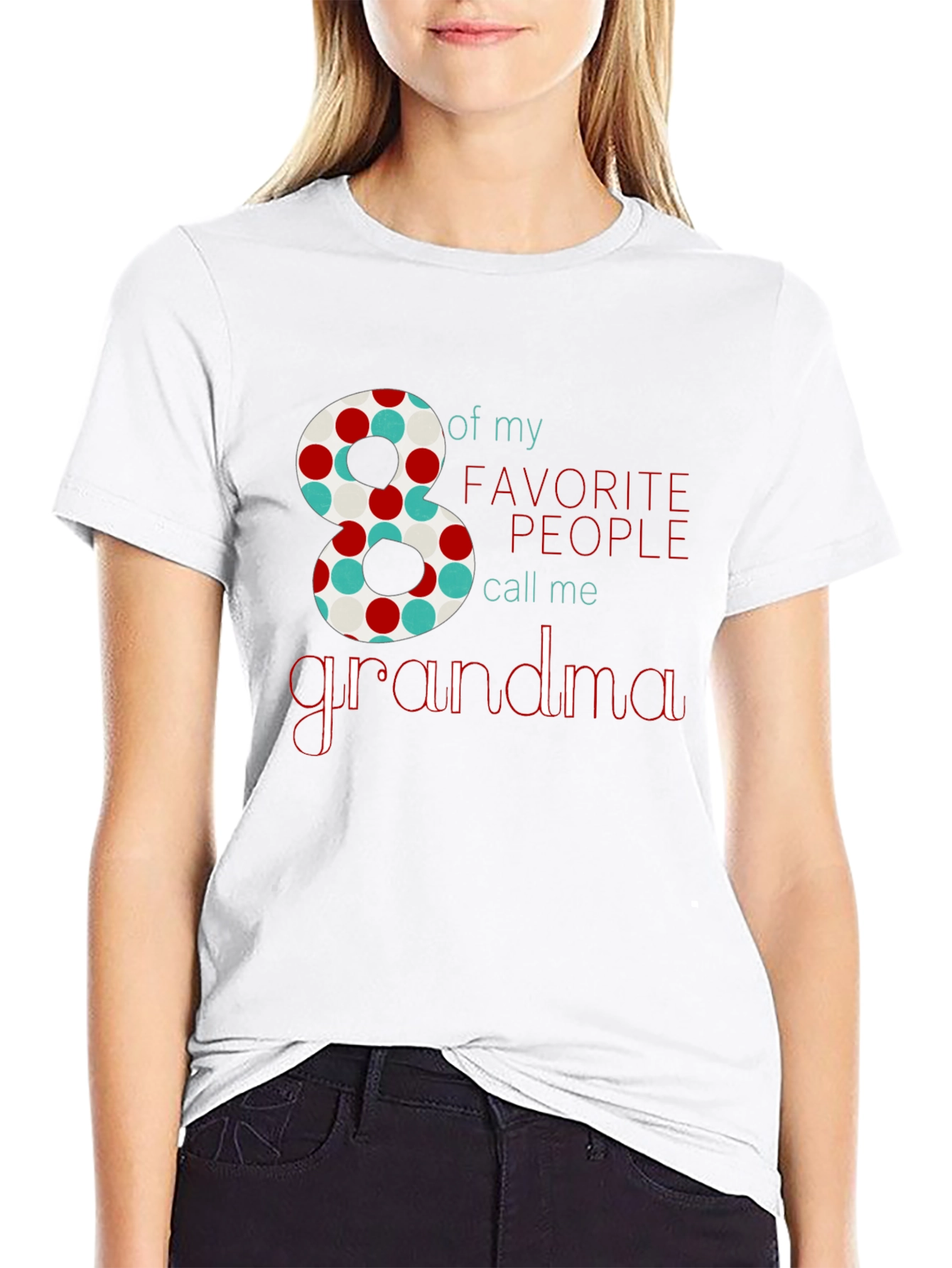 Black "8 Favorite People Call Me Grandma" T-Shirt view 9