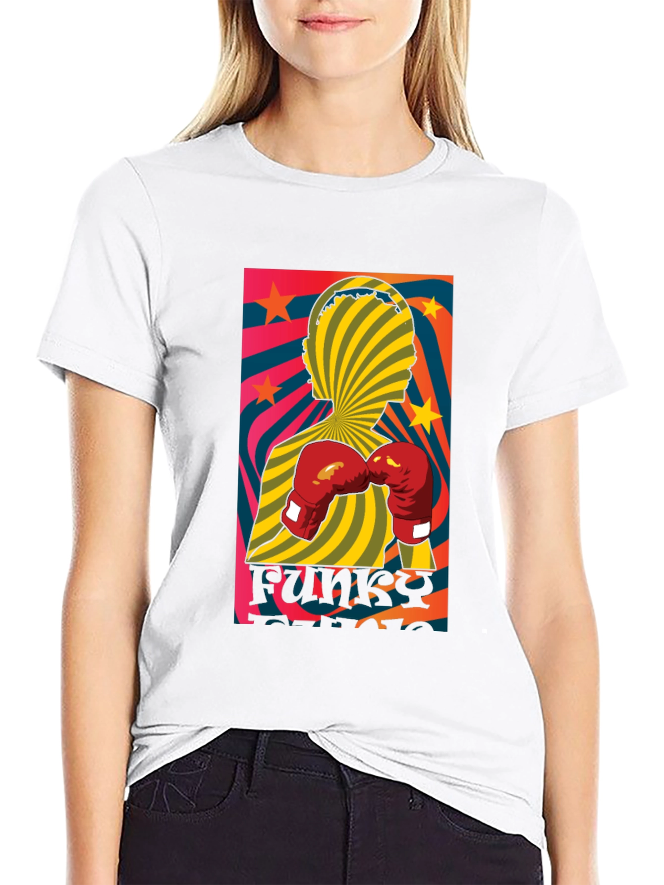 Black Funky Boxer Graphic T-Shirt view 9