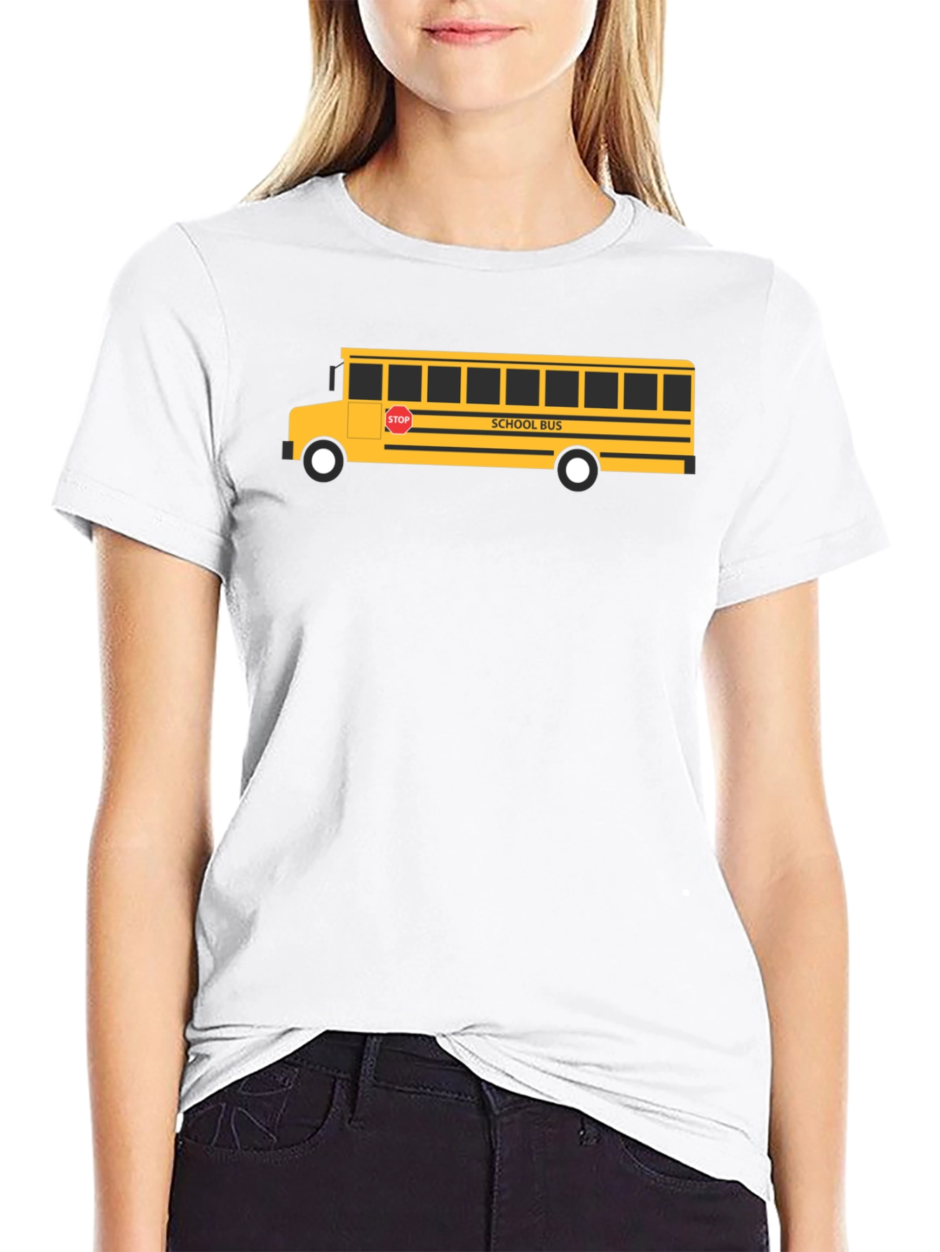 Black School Bus Graphic Tee - Black Unisex T-Shirt view 9