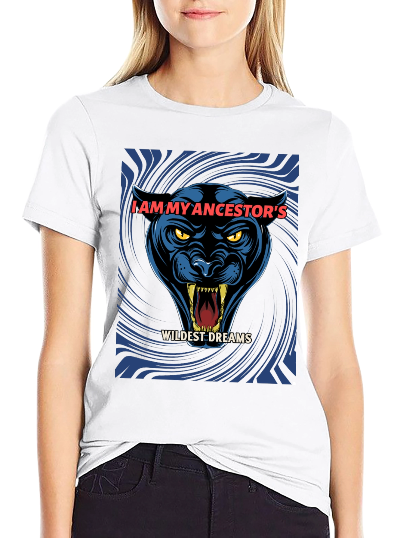 Black Ancestor's Wildest Dreams Black Panther Graphic T-Shirt view 9