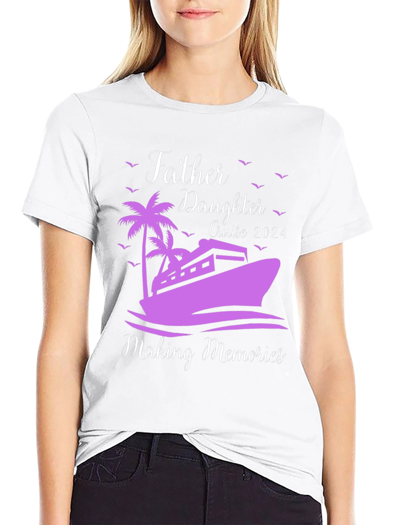 Black Father Daughter Cruise 2024 T-Shirt view 9