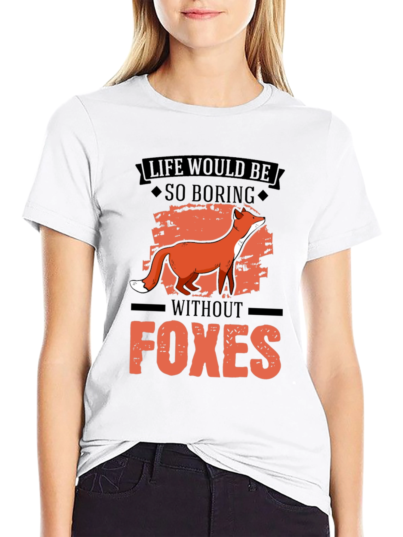 Black Life Would Be So Boring Without Foxes Graphic Tee view 9
