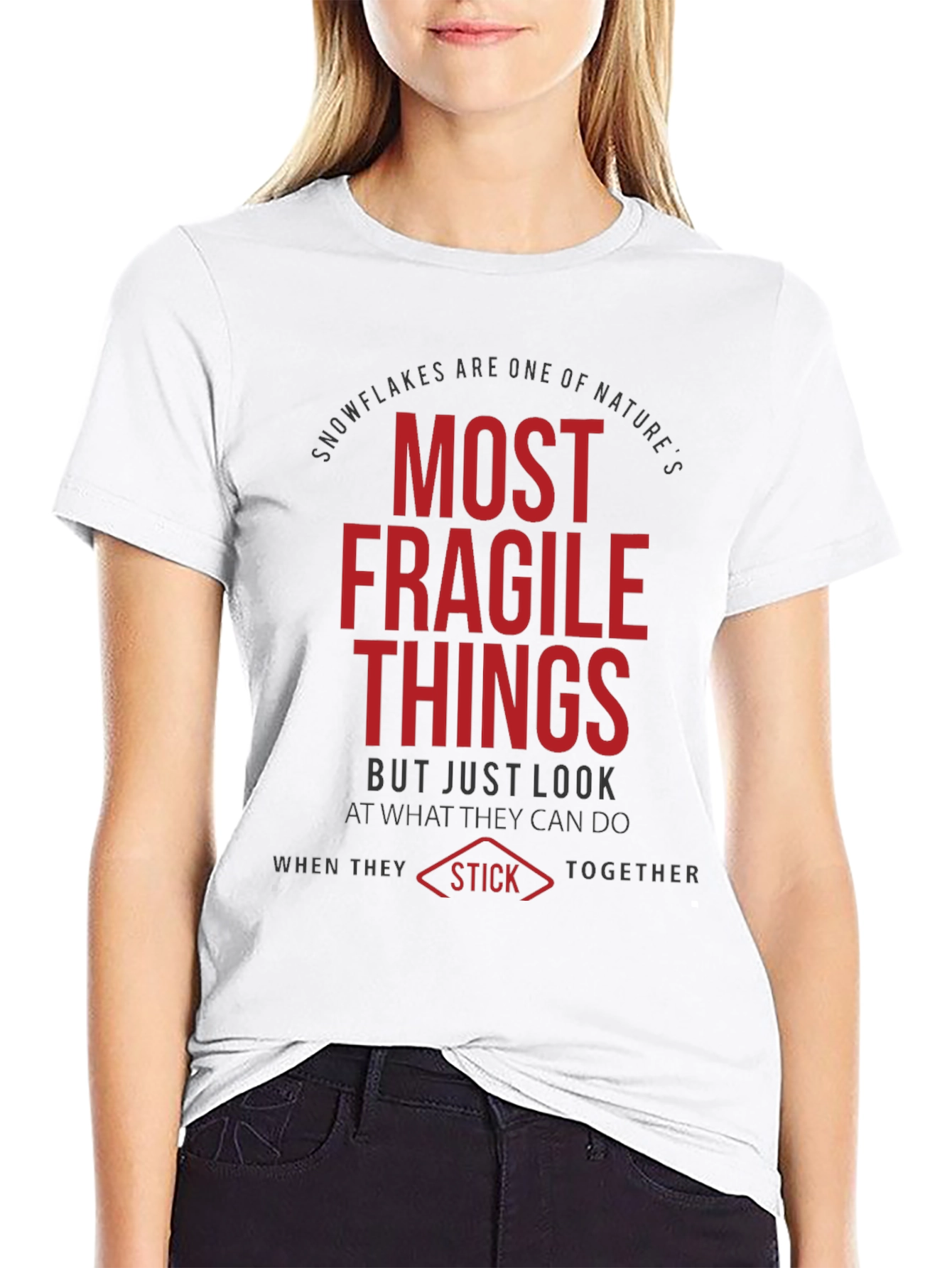 Black Fragile Things T-Shirt - Black Crew Neck view 9