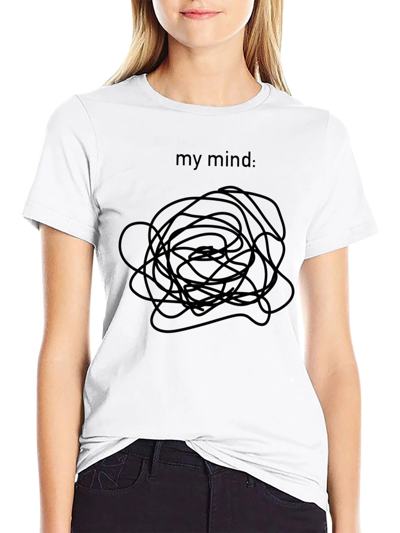 Black My Mind Black T-Shirt - Tangled Mess Graphic Tee view 9