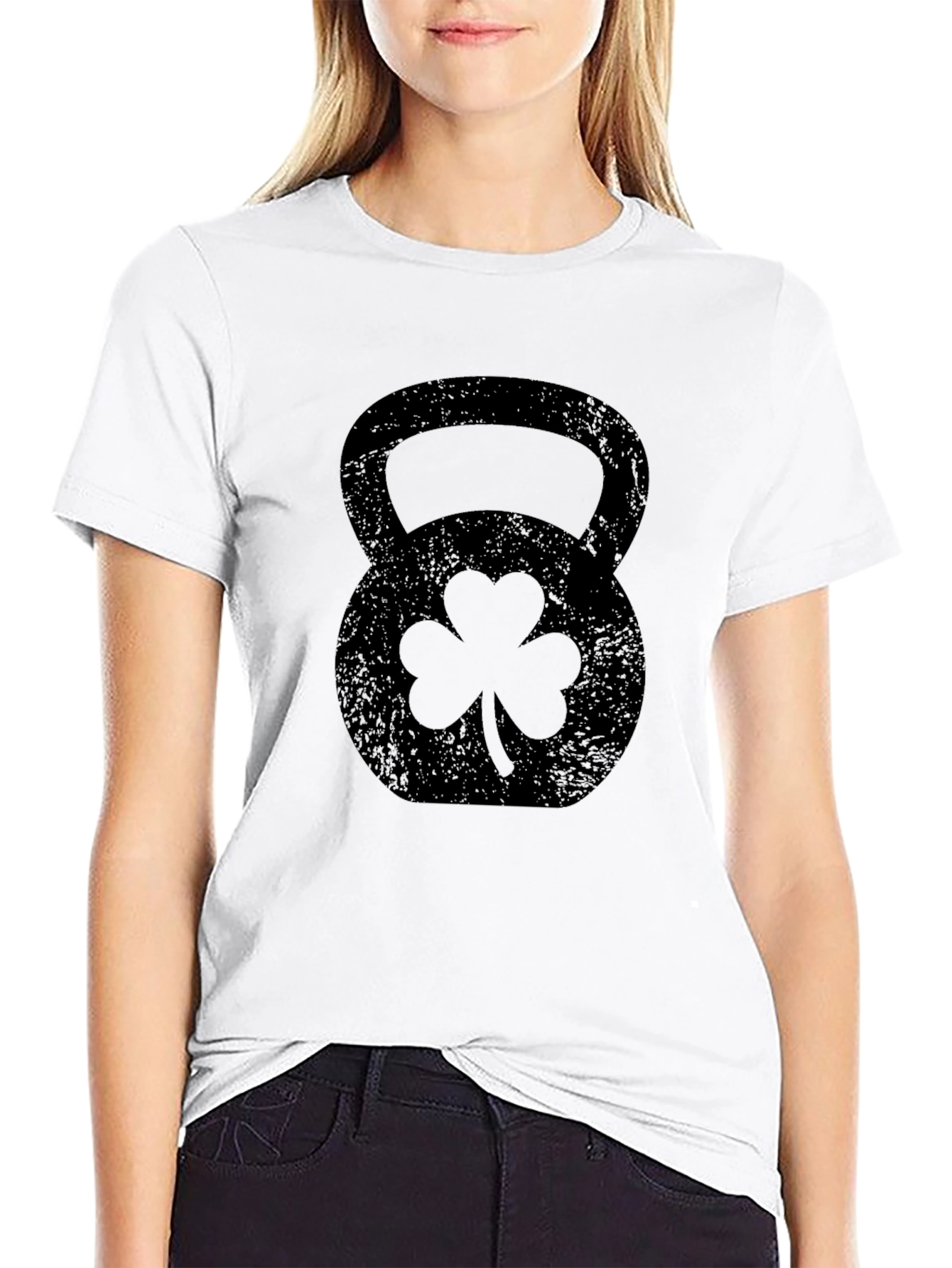 Black St. Patrick's Day Kettlebell Black T-Shirt view 9