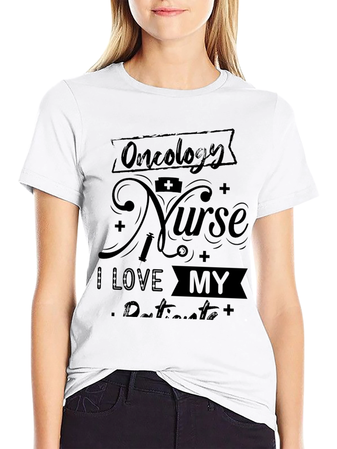Black Oncology Nurse I Love My Patients T-Shirt view 9