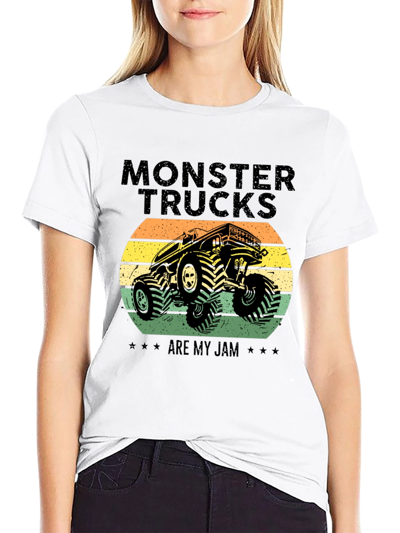 Black Monster Trucks Are My Jam T-Shirt view 9