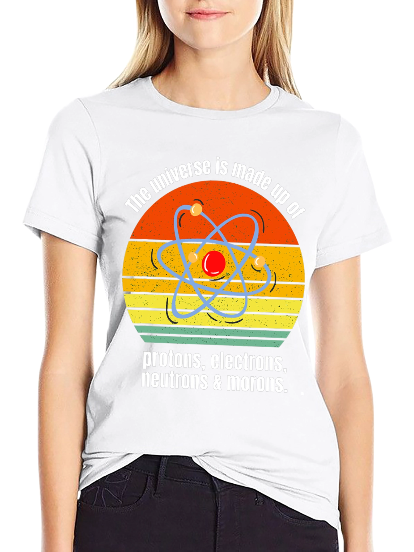 Black Funny Science T-Shirt - Universe Morons view 9
