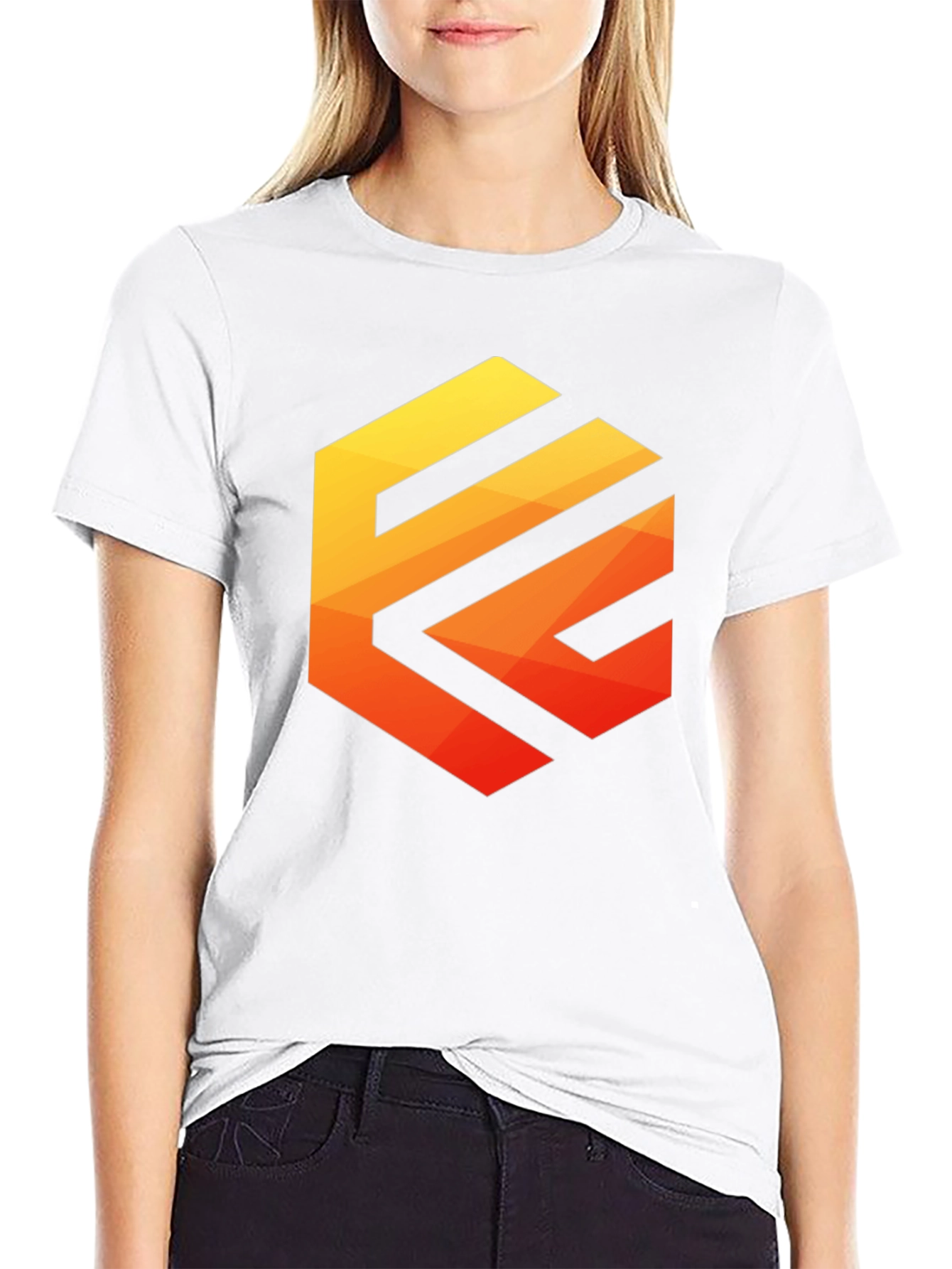 Black Geometric Gradient Tee view 9