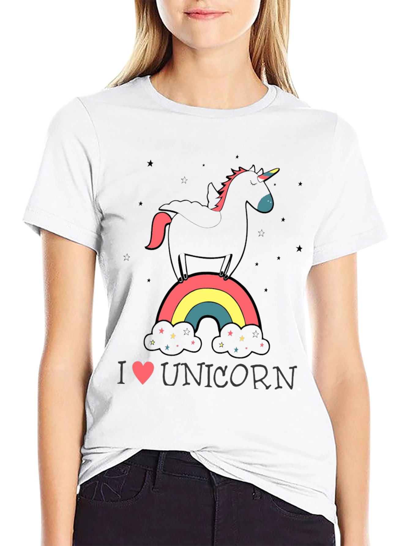 Black I Heart Unicorn T-Shirt view 9