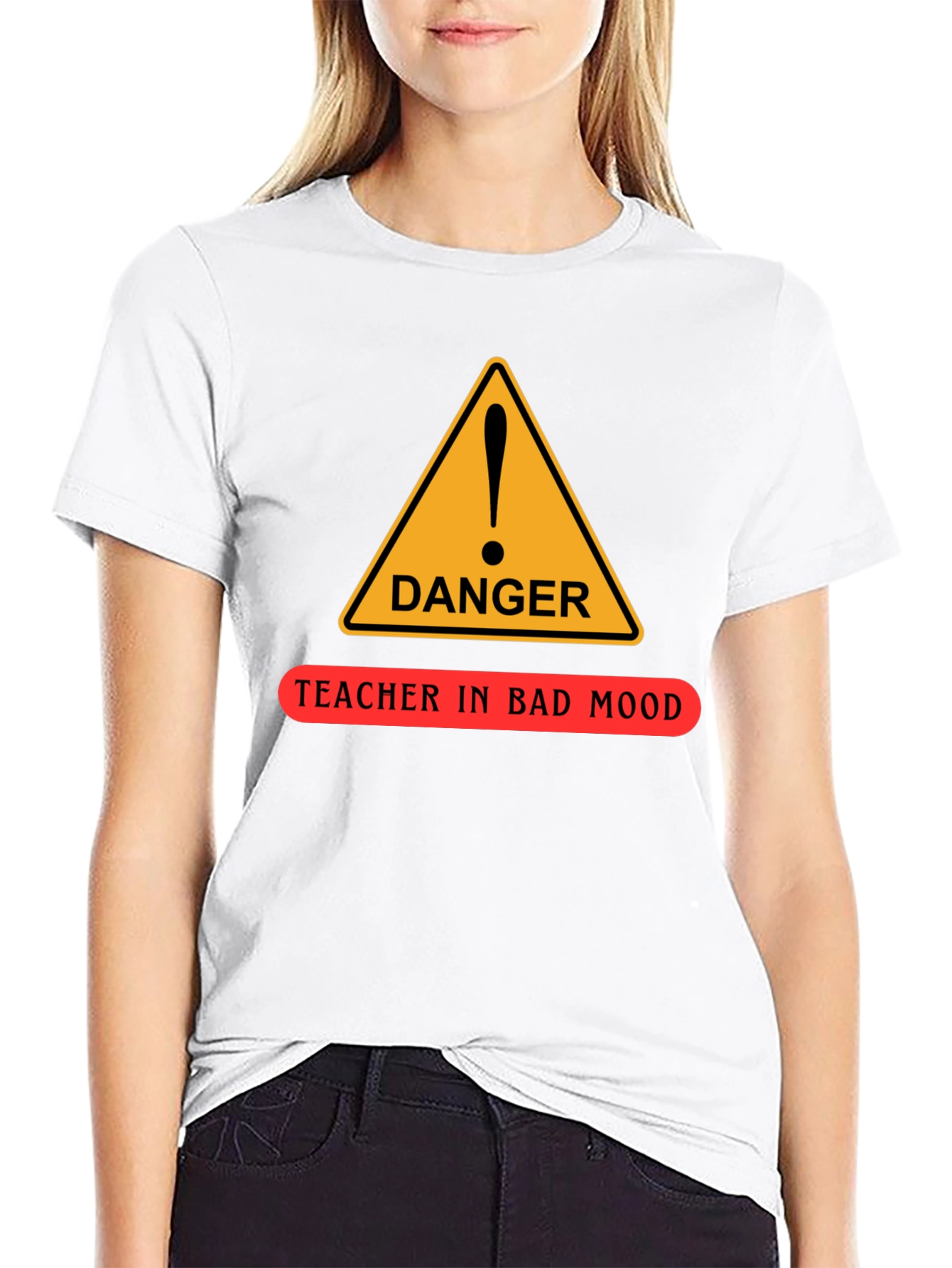 Black Danger Teacher in Bad Mood Funny T-Shirt view 9