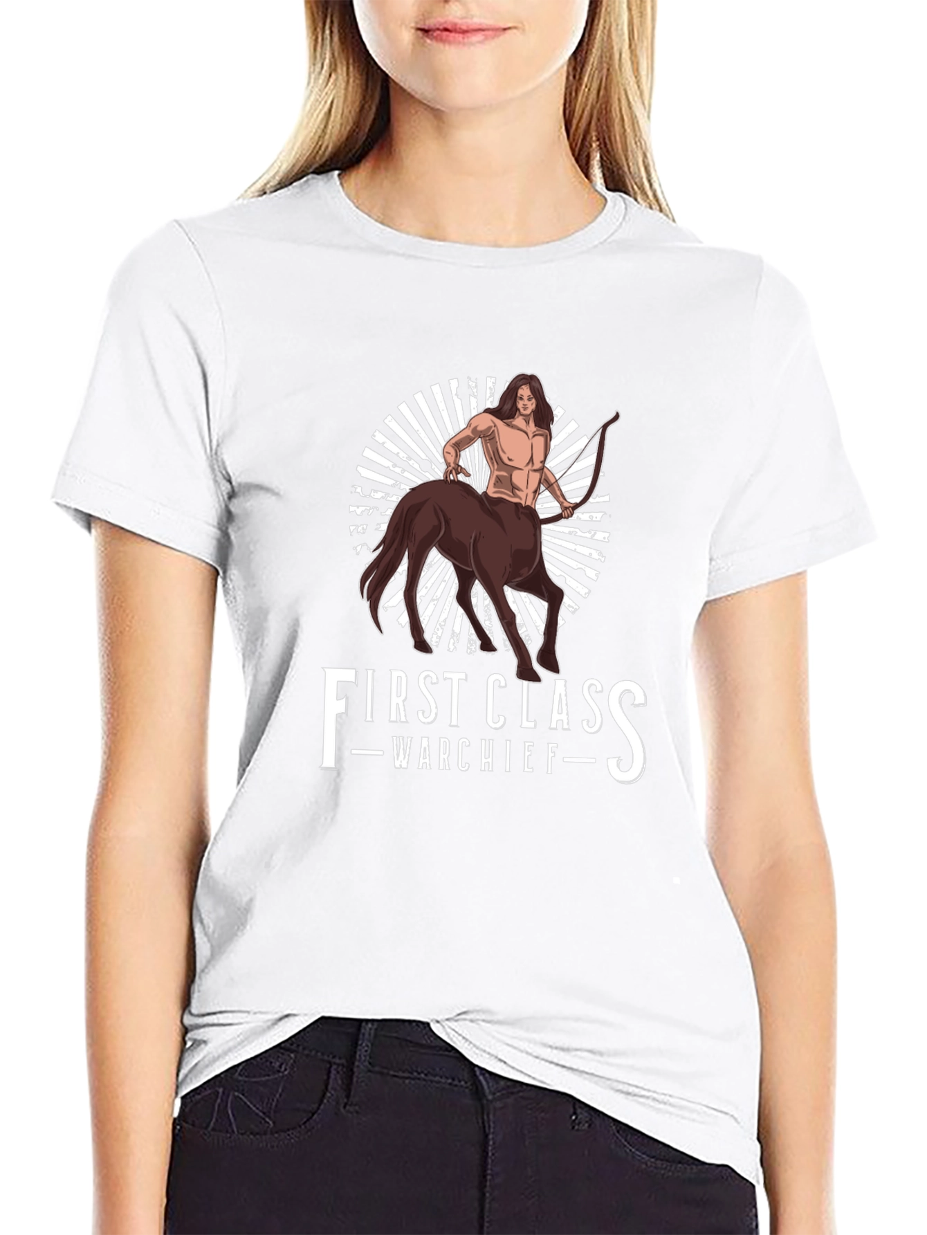 Black First Class Warchief Centaur Graphic Tee view 9