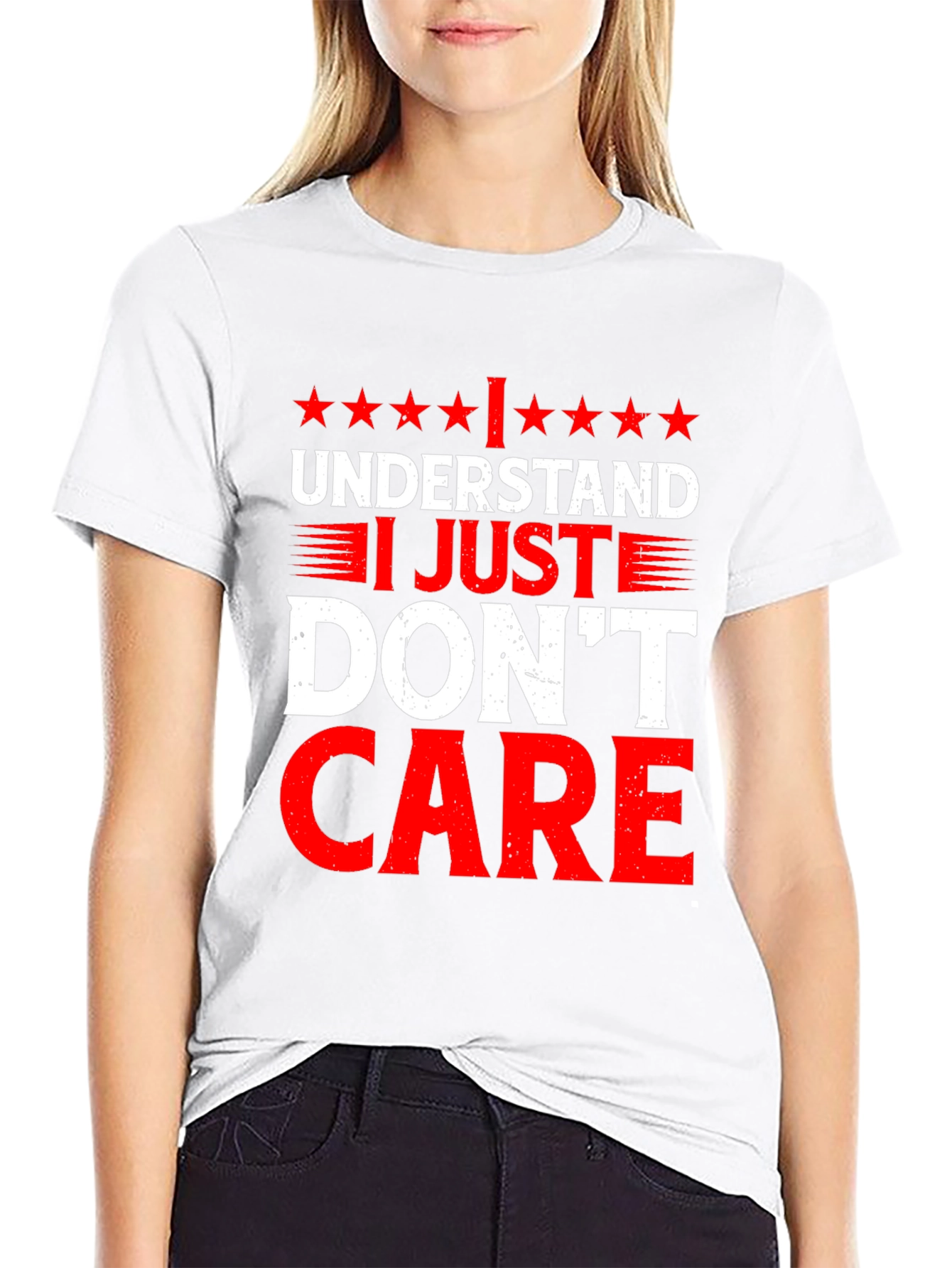 Black Funny I Understand I Just Don't Care Graphic T-Shirt view 9