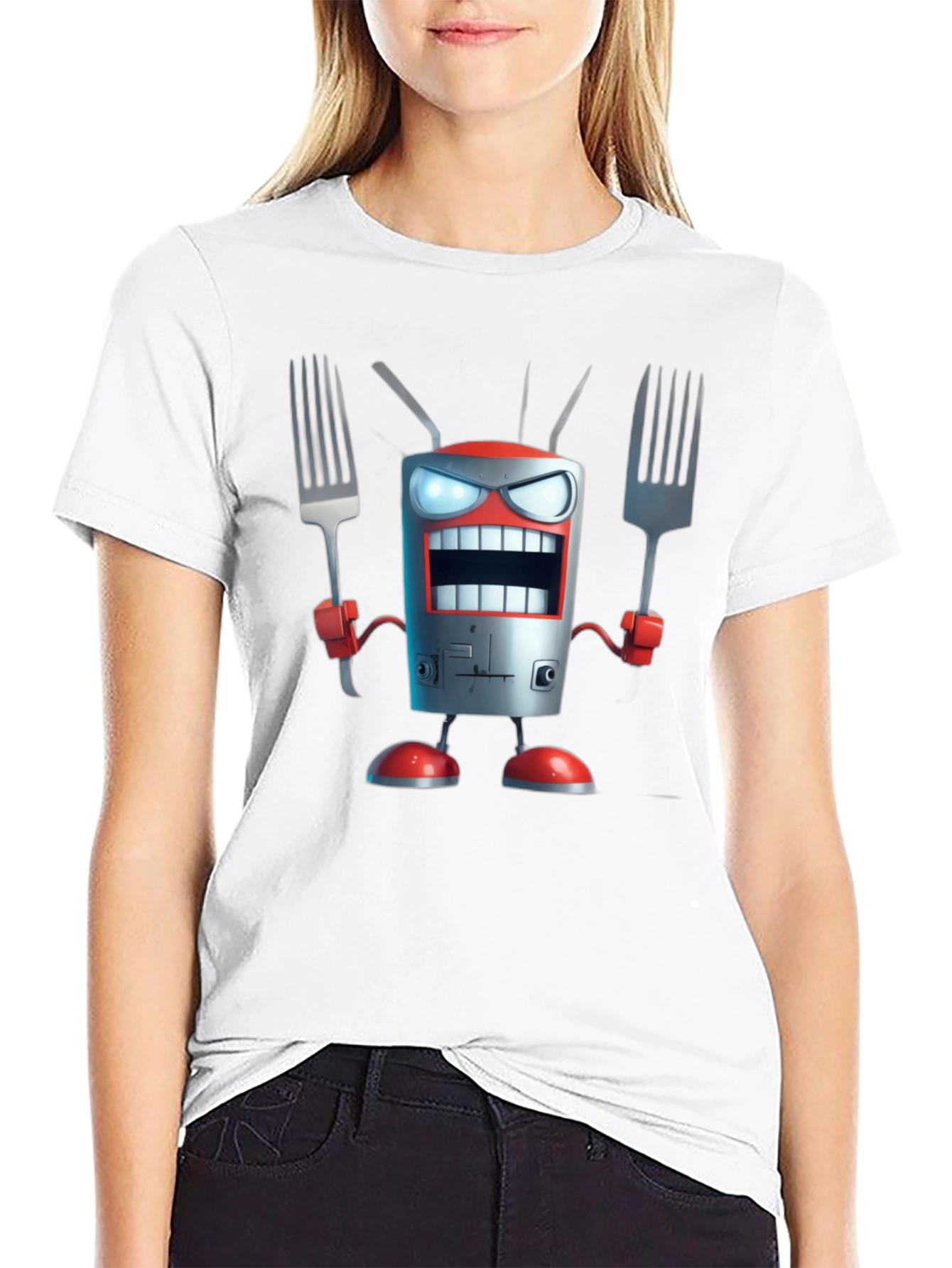 Robot Chef T-Shirt - Funny Cartoon Design - 9