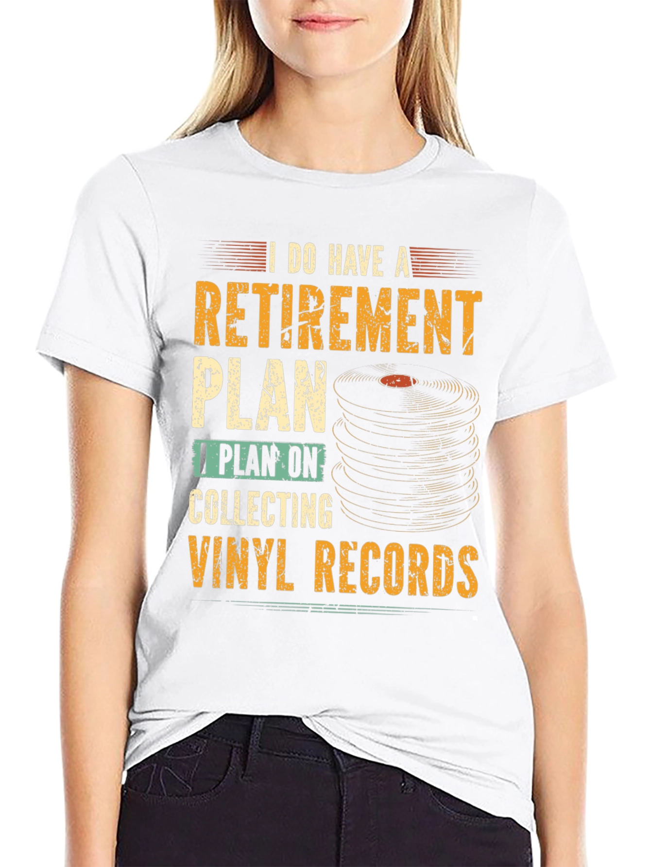 Black Retirement Vinyl Record Collector T-Shirt view 9