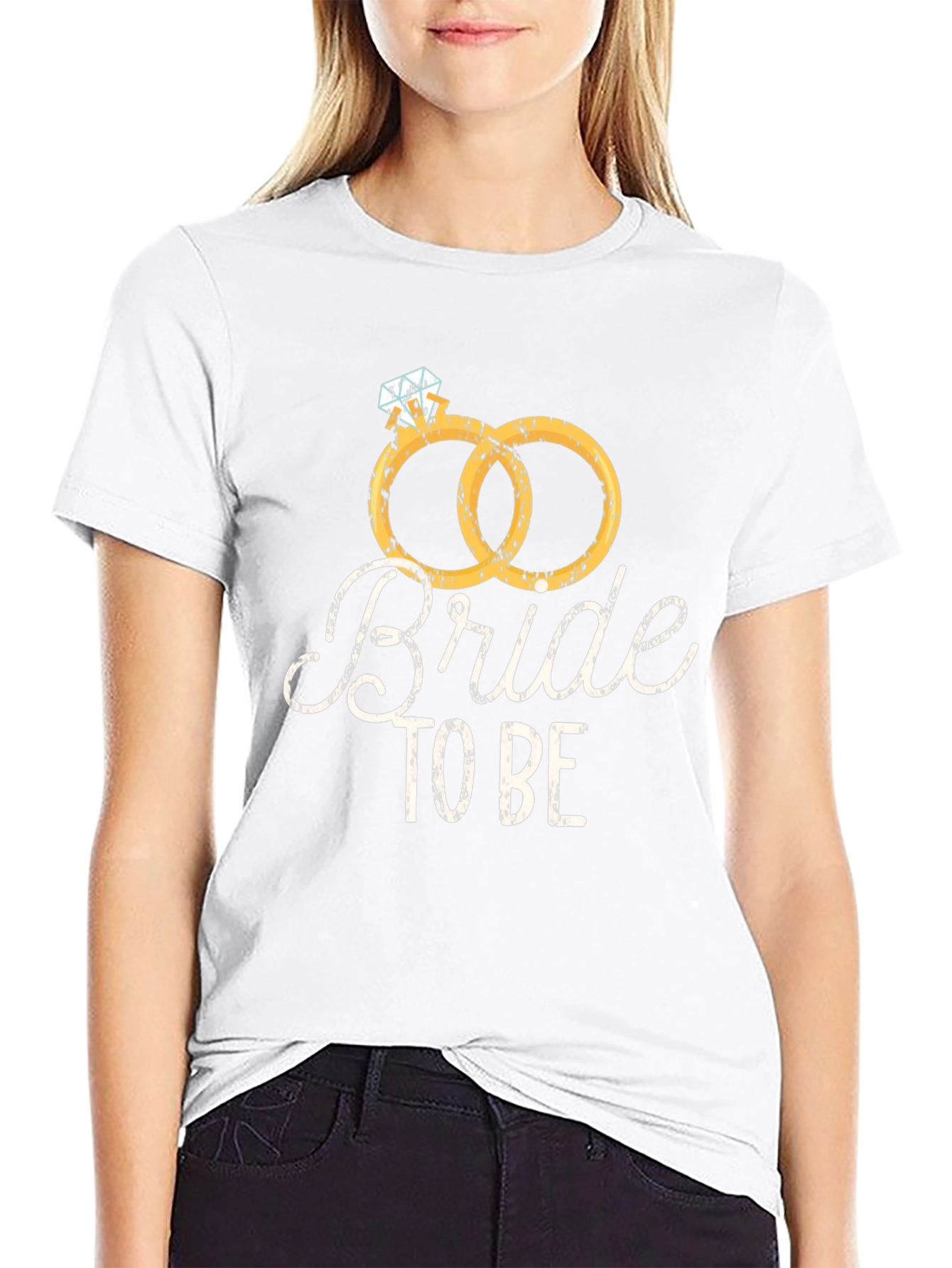Black Bride To Be T-Shirt - Wedding Rings Design view 9