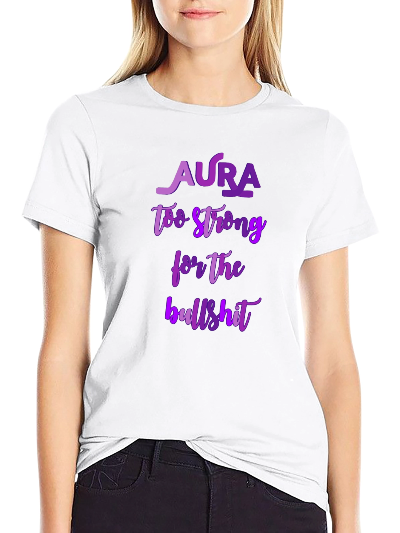 Black Aura Too Strong Graphic T-Shirt - Black view 9
