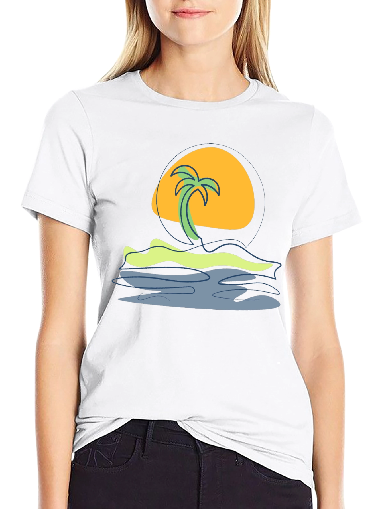 Black Tropical Sunset Graphic Tee - Island Vibes view 9