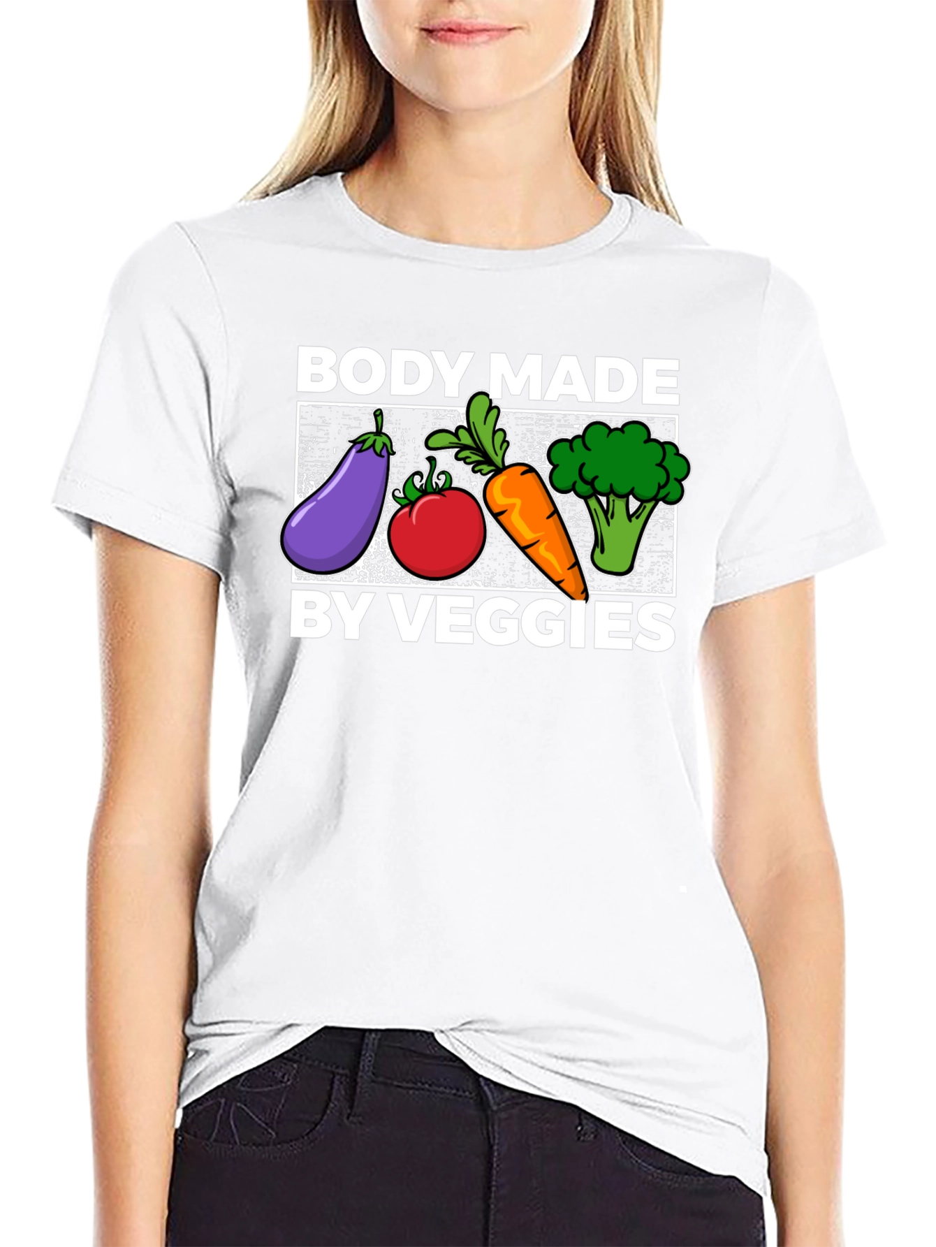Body Made By Veggies Graphic T-Shirt - 9