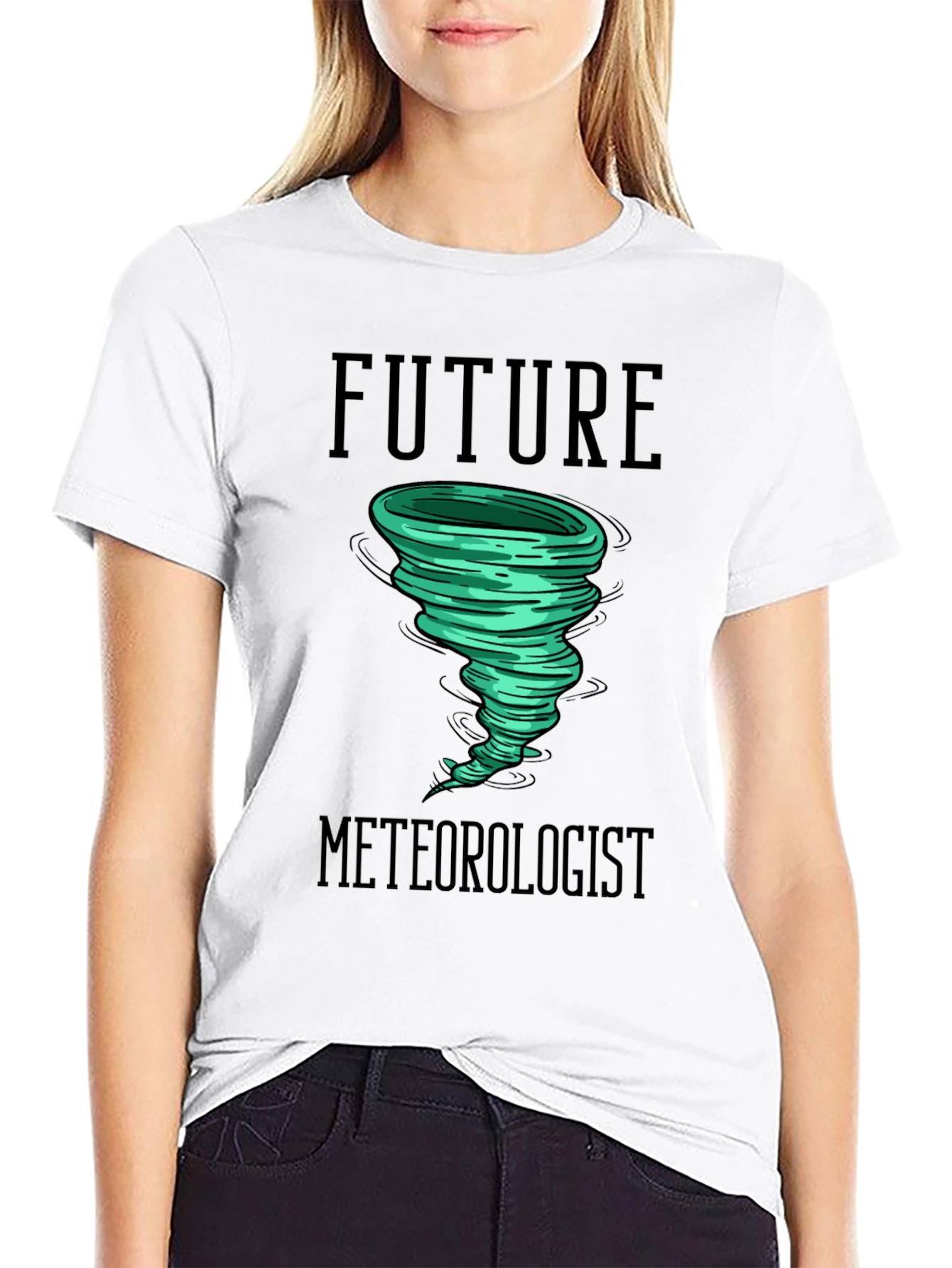 Black Future Meteorologist Tornado Graphic T-Shirt view 9