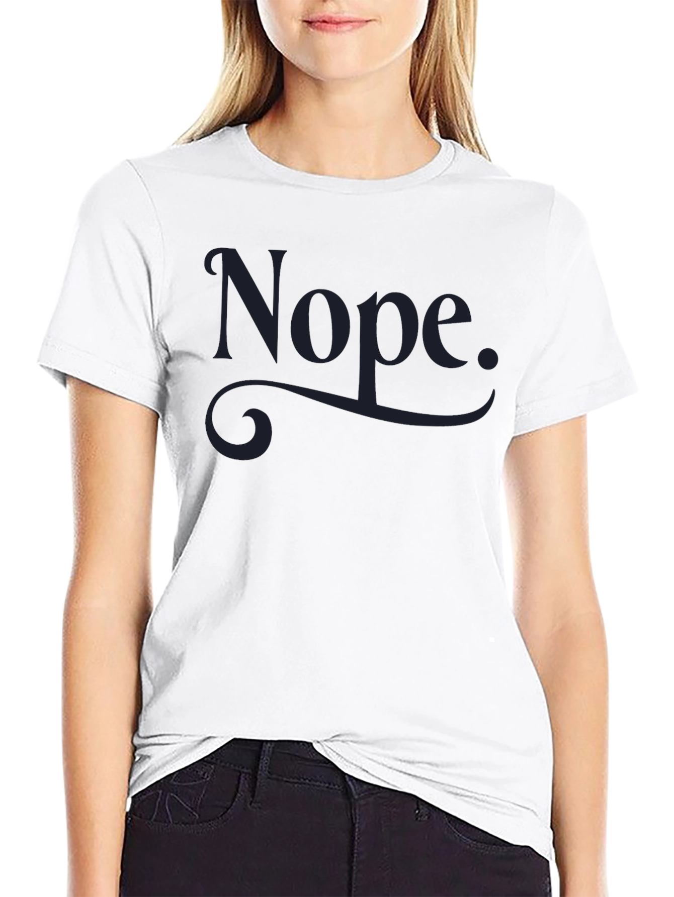 Black Nope Graphic Tee - Men's Crew Neck T-Shirt view 9