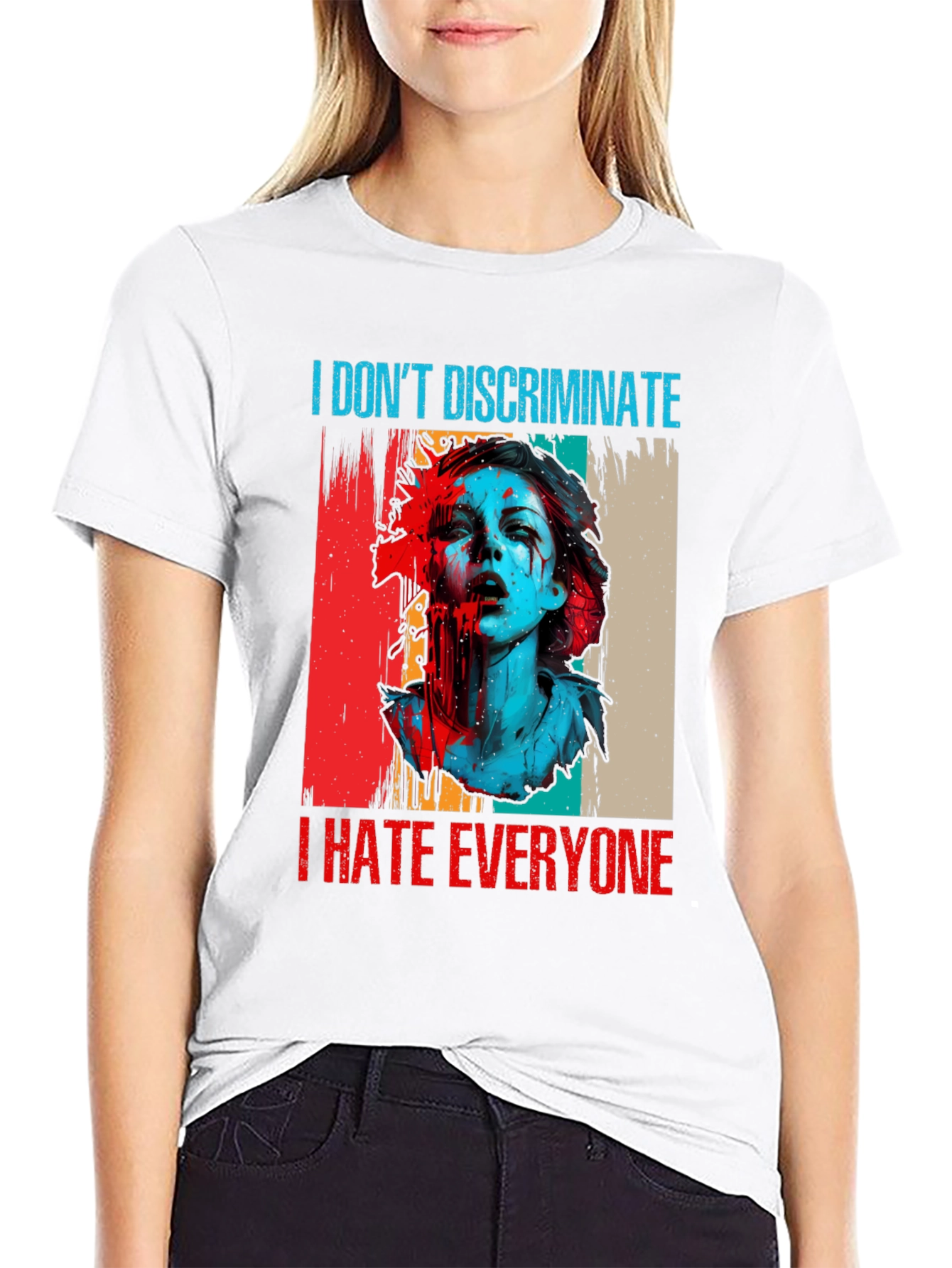 Black I Hate Everyone Graphic Tee view 9