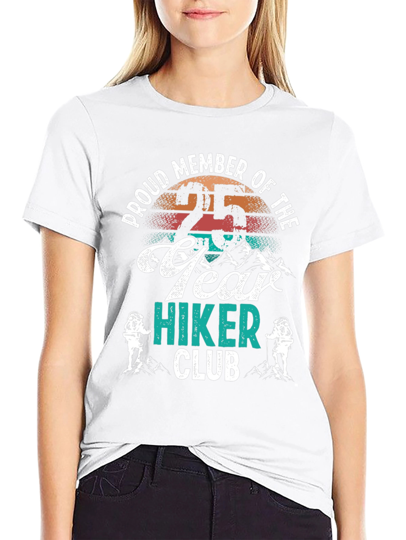 Black 25 Year Hiker Club Tee - Proud Member Hiking Apparel view 9